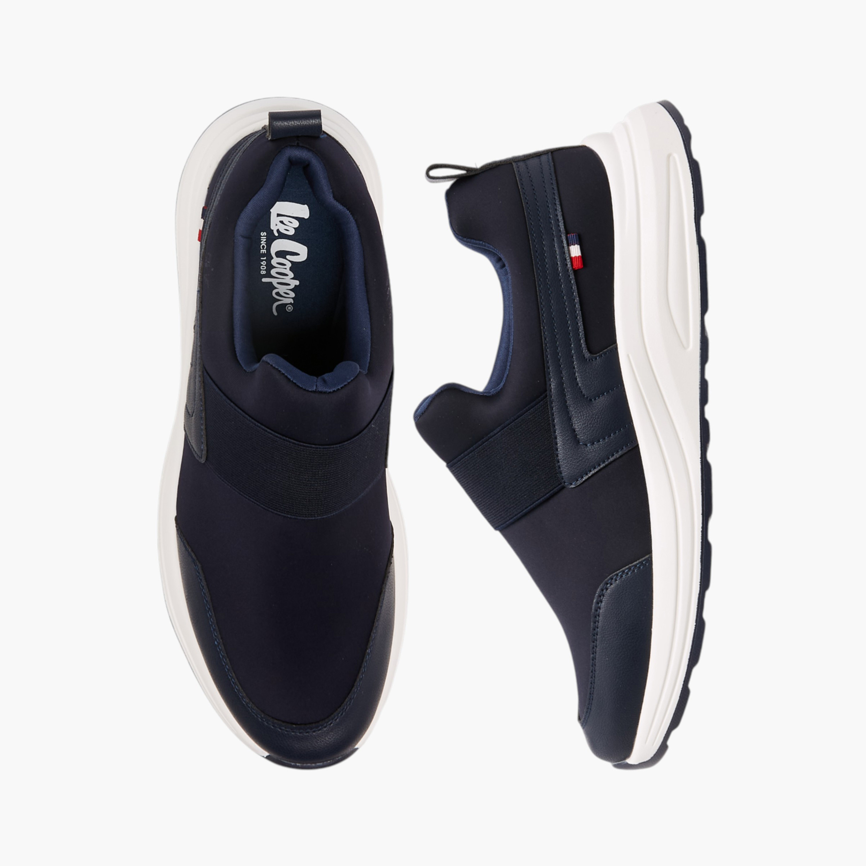حذاء سنيكرز سادة بألسنة سحب للرجال من لي كوبر-men-shoes-sneakers-image-1