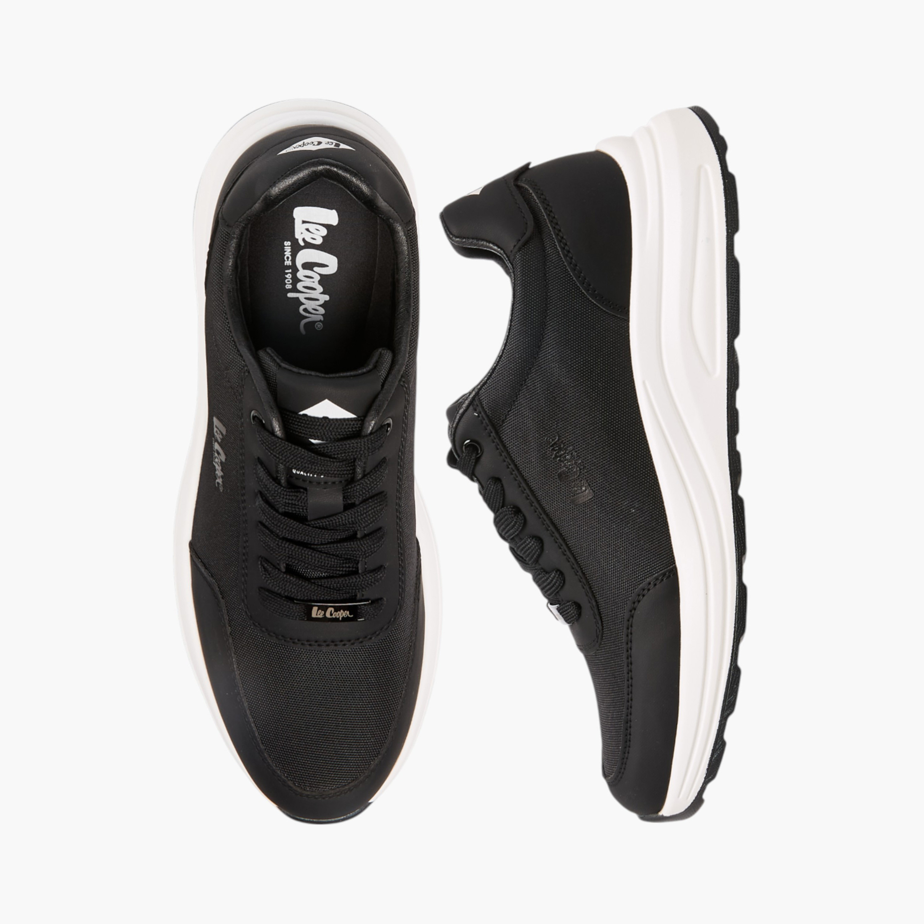 Lee Cooper Men's Textured Lace-Up Sneakers-men-shoes-sneakers-image-1