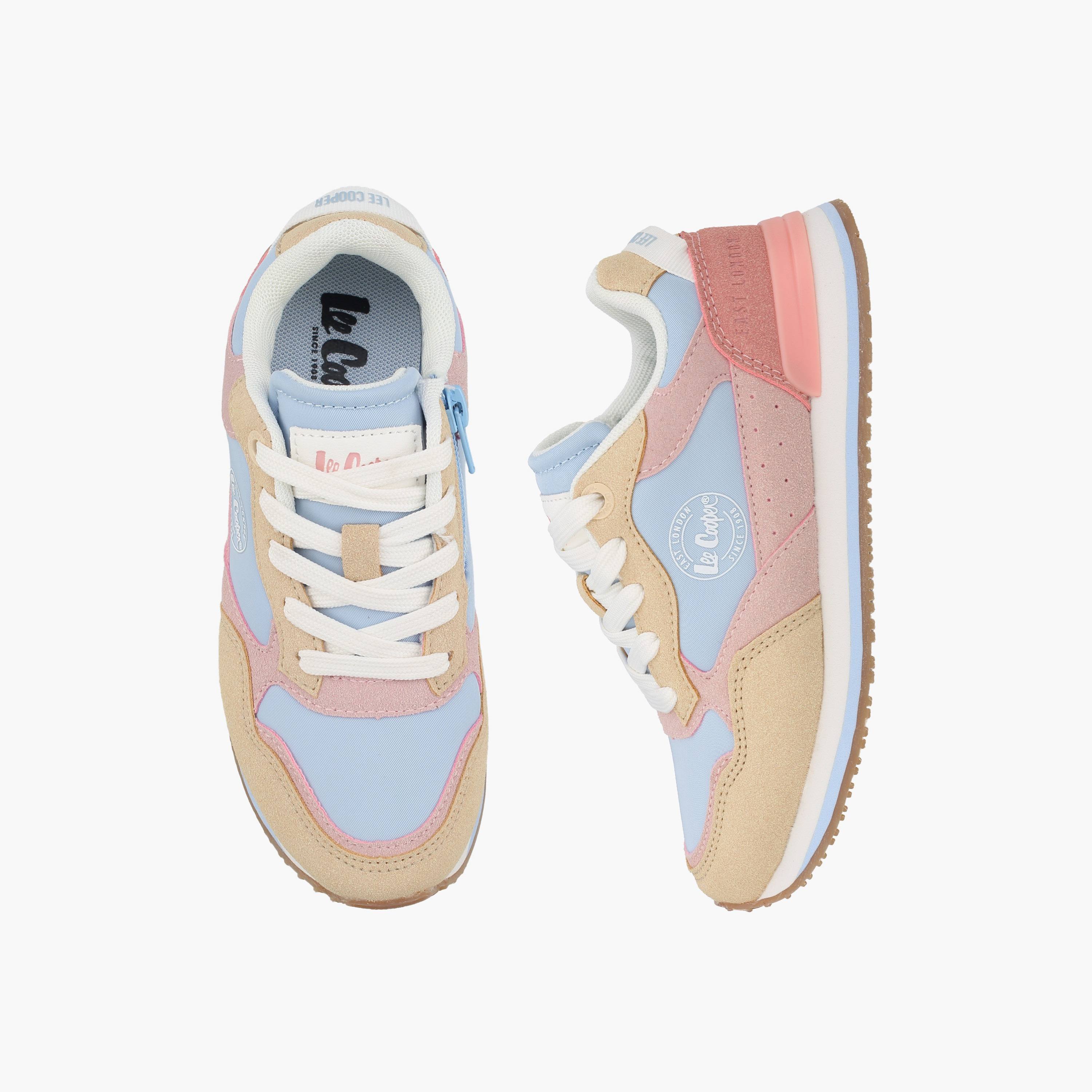 حذاء سنيكرز بقوالب ملونة وطول الكاحل ورباط إغلاق للبنات من لي كوبر-girls-shoes-sneakers-image-1