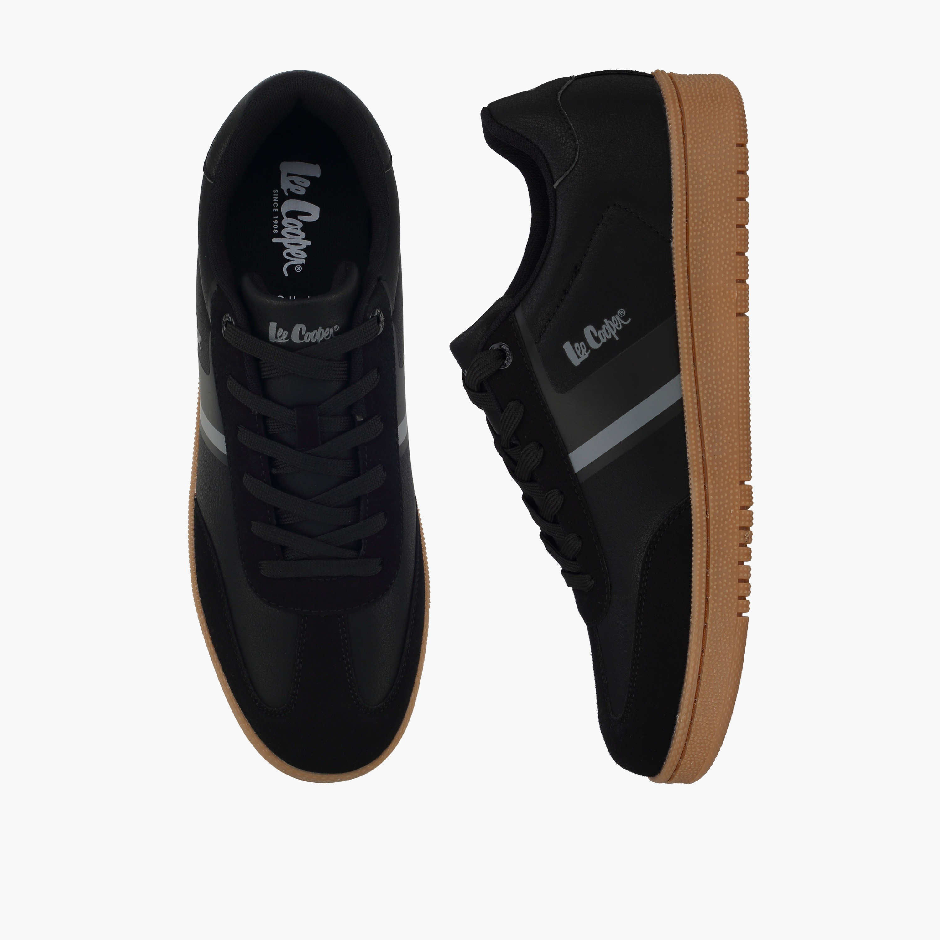 Lee Cooper Men Panelled Logo Lace-Up Sneakers-men-shoes-sneakers-image-1