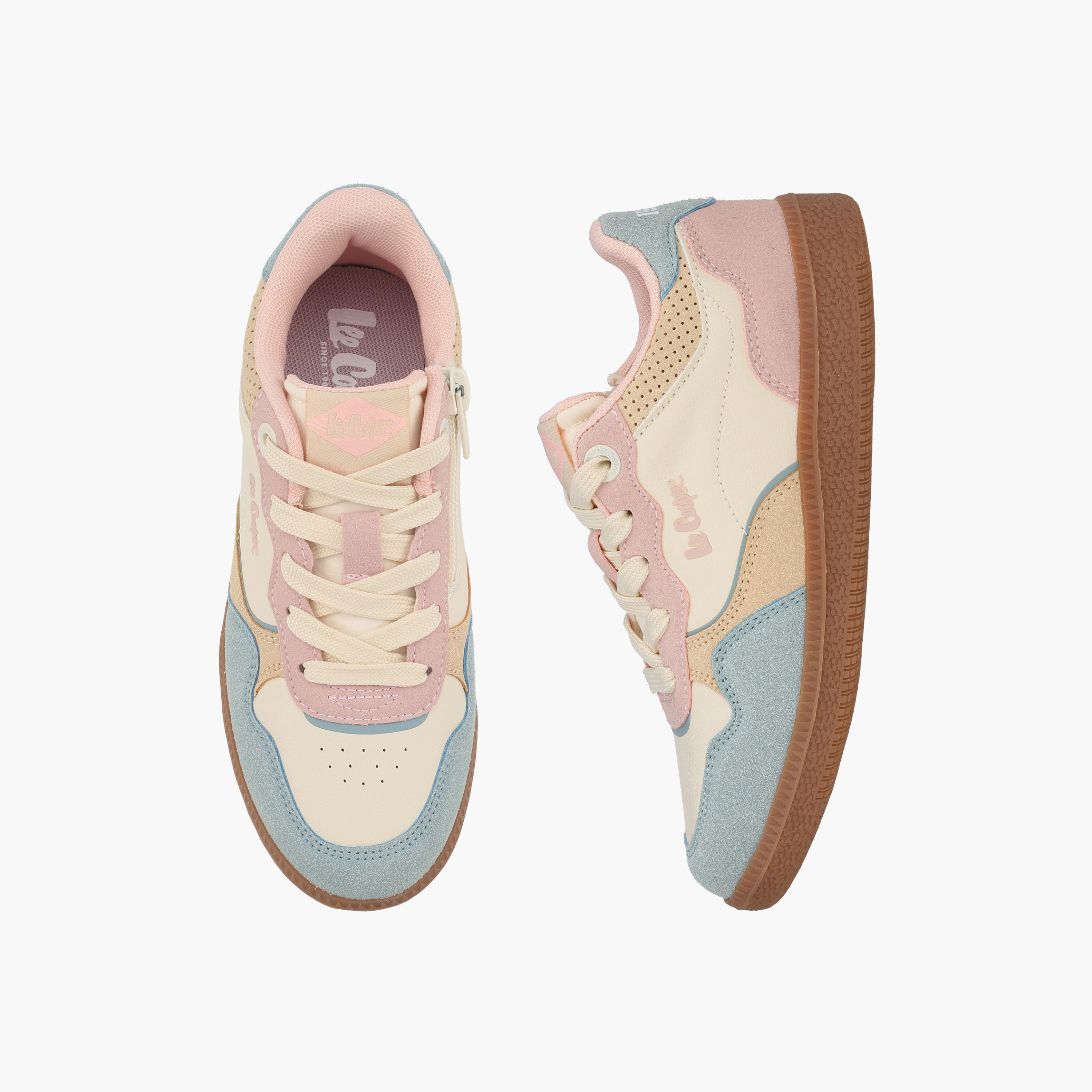 Lee Cooper Girls Panelled Lace-Up Ankle Sneakers-girls-shoes-sneakers-image-1