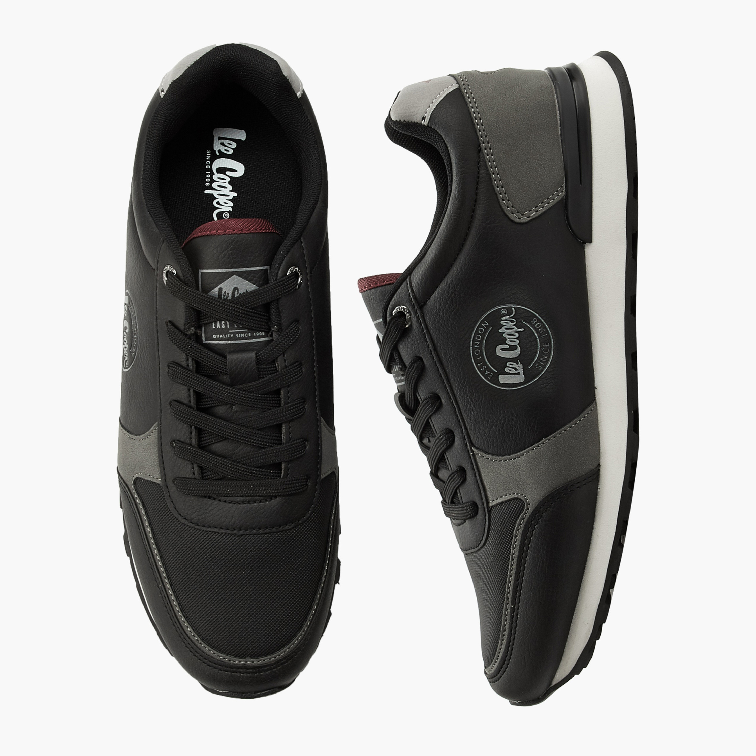 Lee Cooper Men Panelled Lace-Up Ankle Sneakers-men-shoes-sneakers-image-1