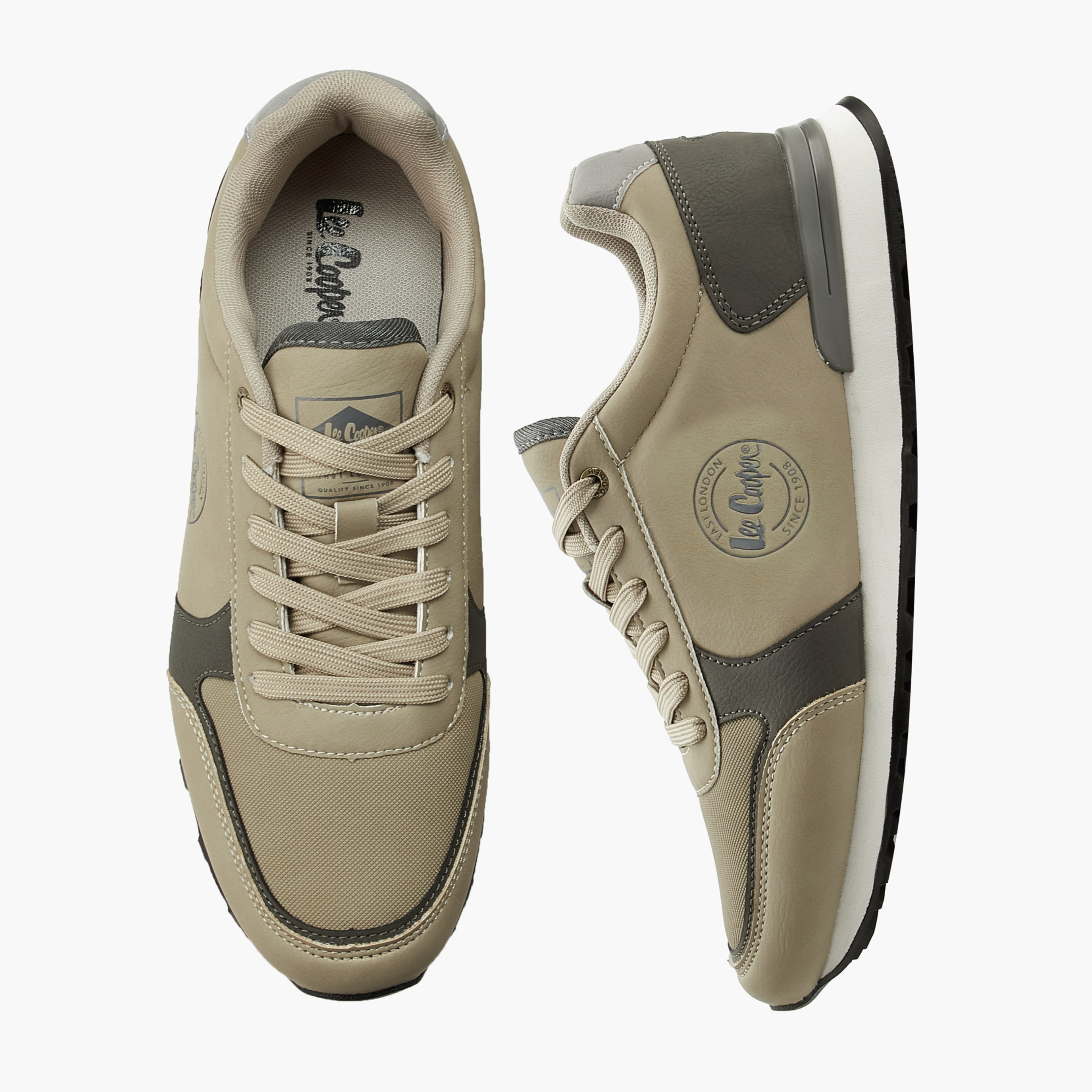 Lee Cooper Men Panelled Lace-Up Ankle Sneakers-men-shoes-sneakers-image-1