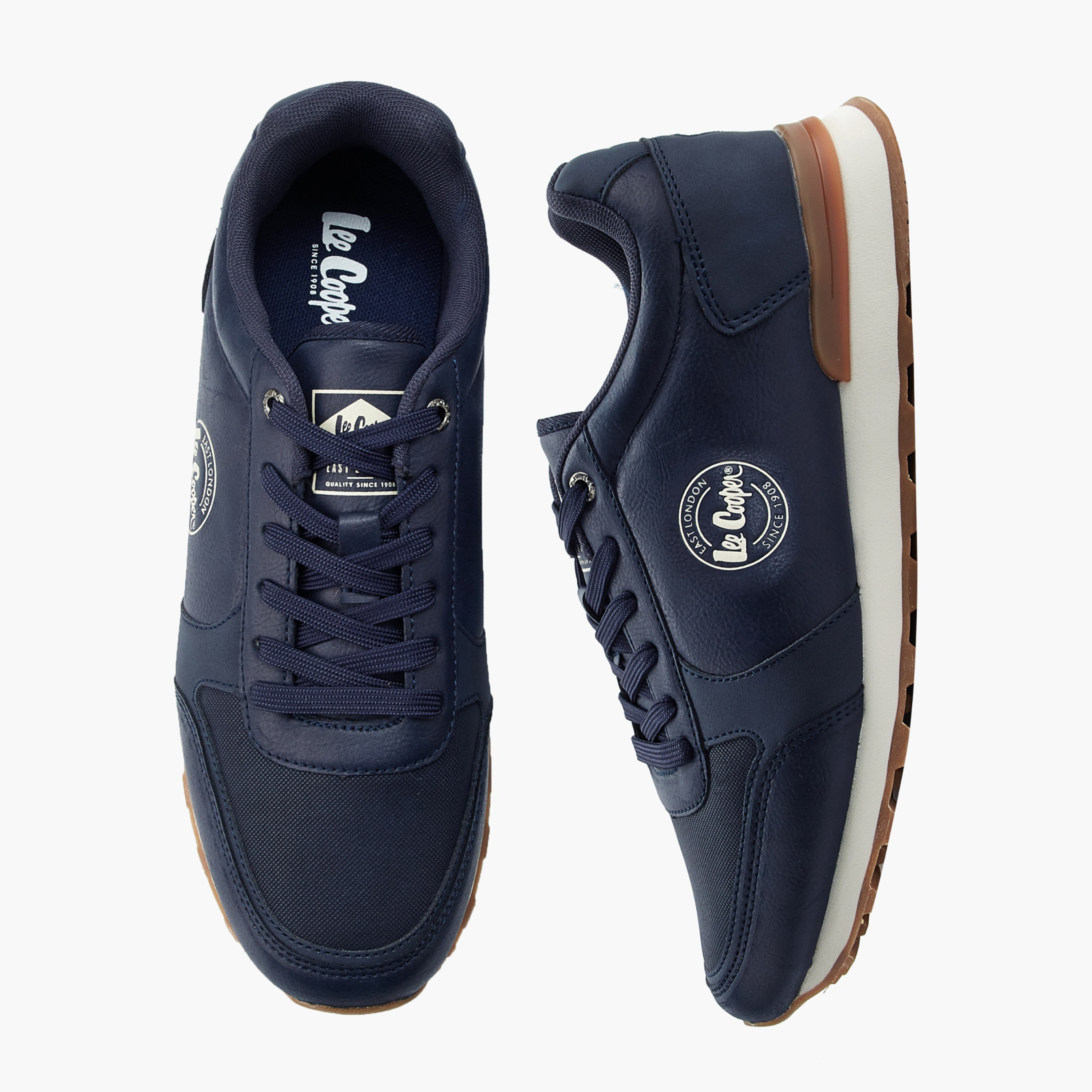 Lee Cooper Men Panelled Lace-Up Ankle Sneakers-men-shoes-sneakers-image-1