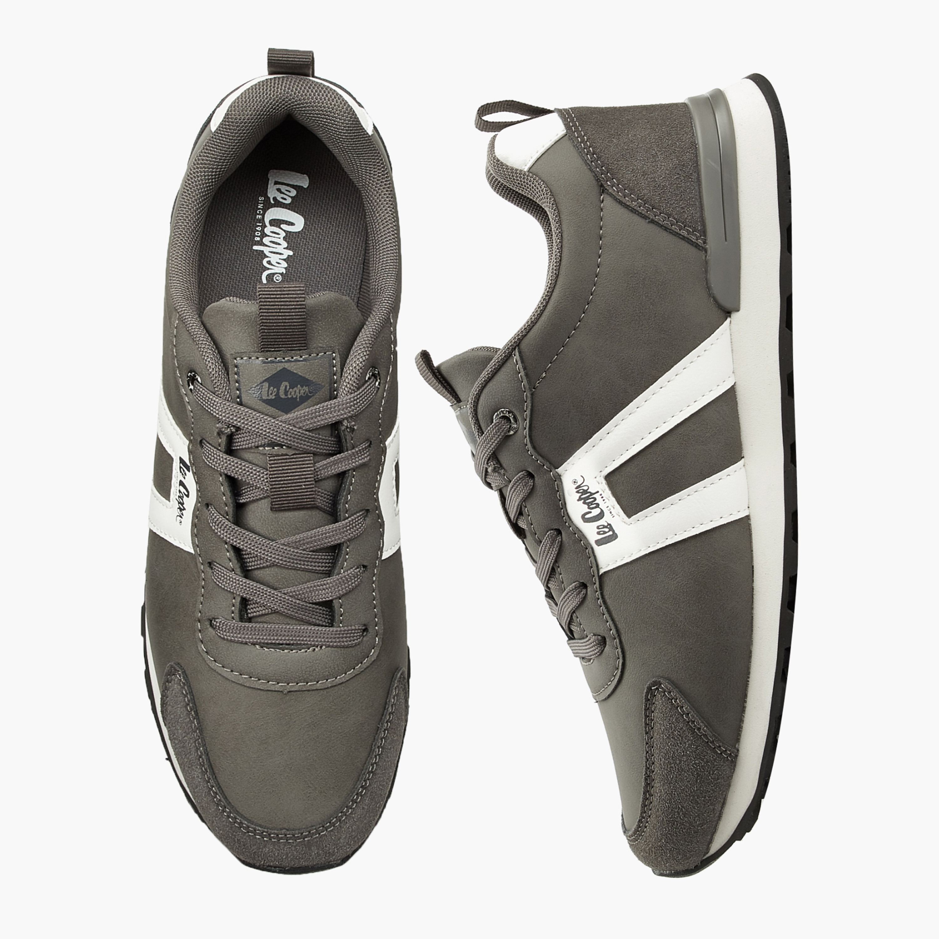 Lee Cooper Men Panelled Lace-Up Ankle Sneakers-men-shoes-sneakers-image-1