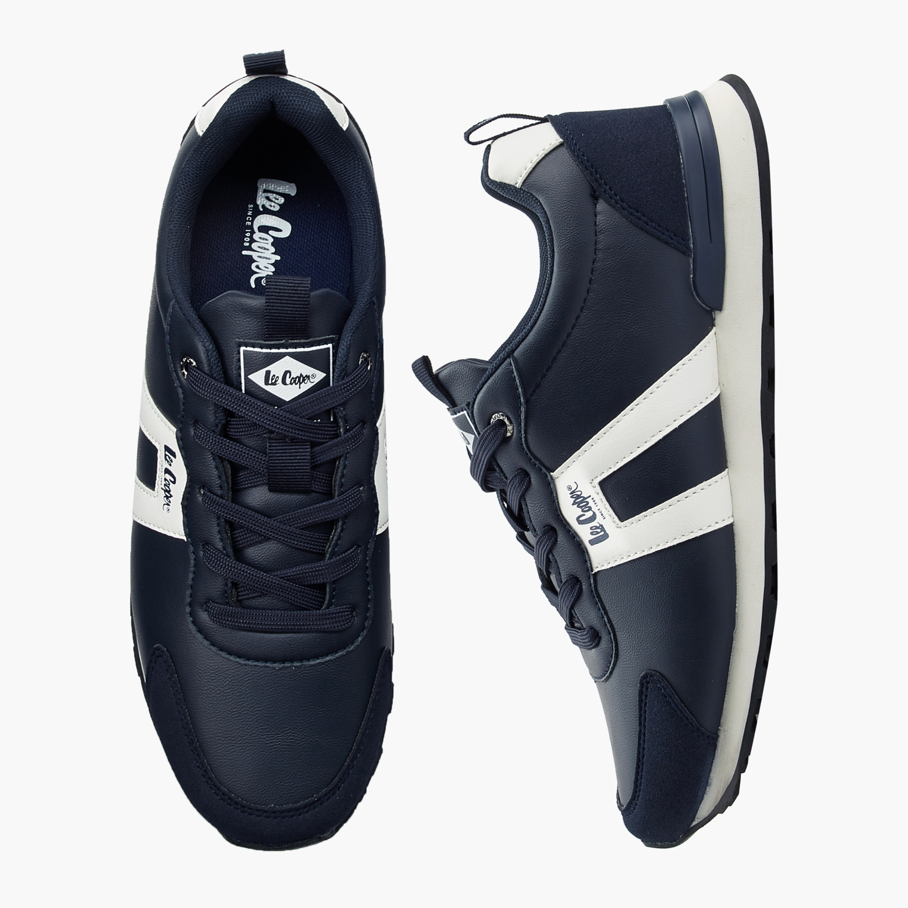 Lee Cooper Men Panelled Lace-Up Ankle Sneakers-men-shoes-sneakers-image-1