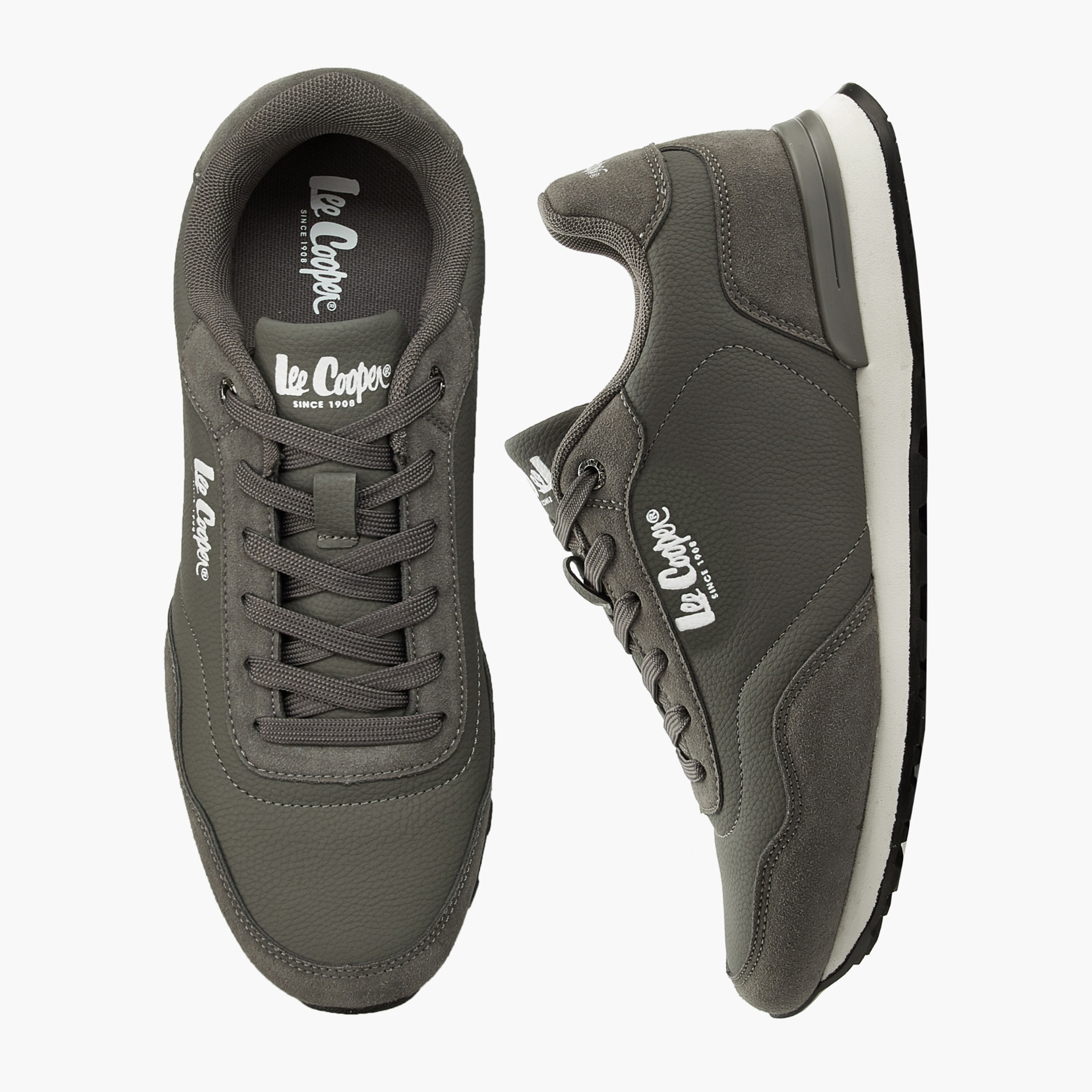 Lee Cooper Men Panelled Lace-Up Ankle Sneakers-men-shoes-sneakers-image-1