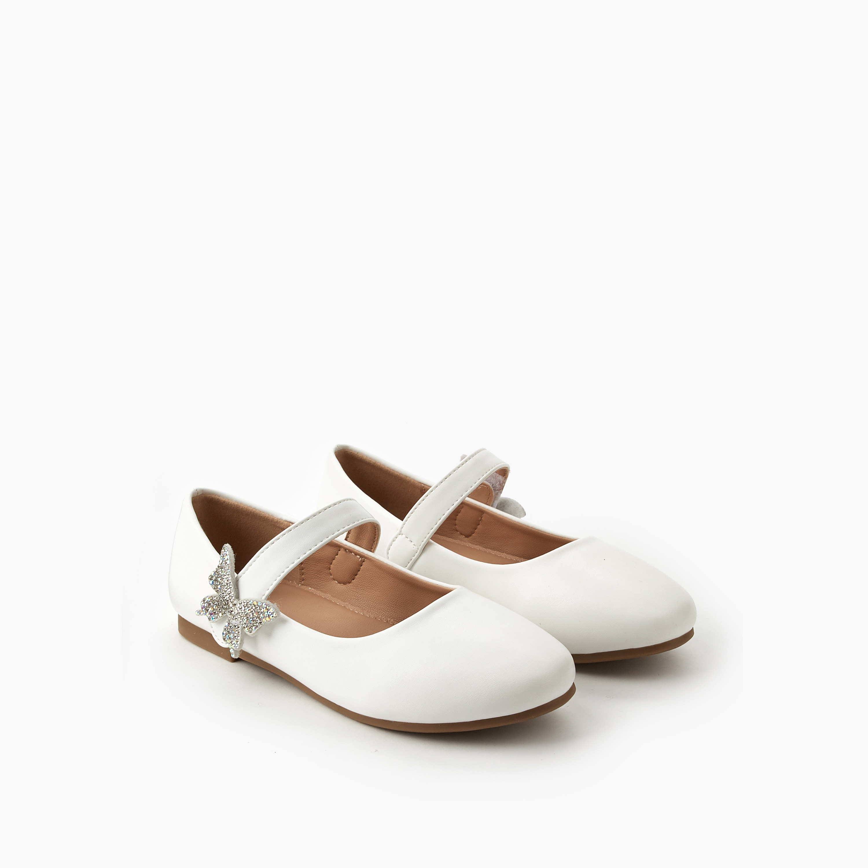 Flora Bella Girls Butterfly Accent Ballerina Shoes-girls-shoes-ballerinas-image-1