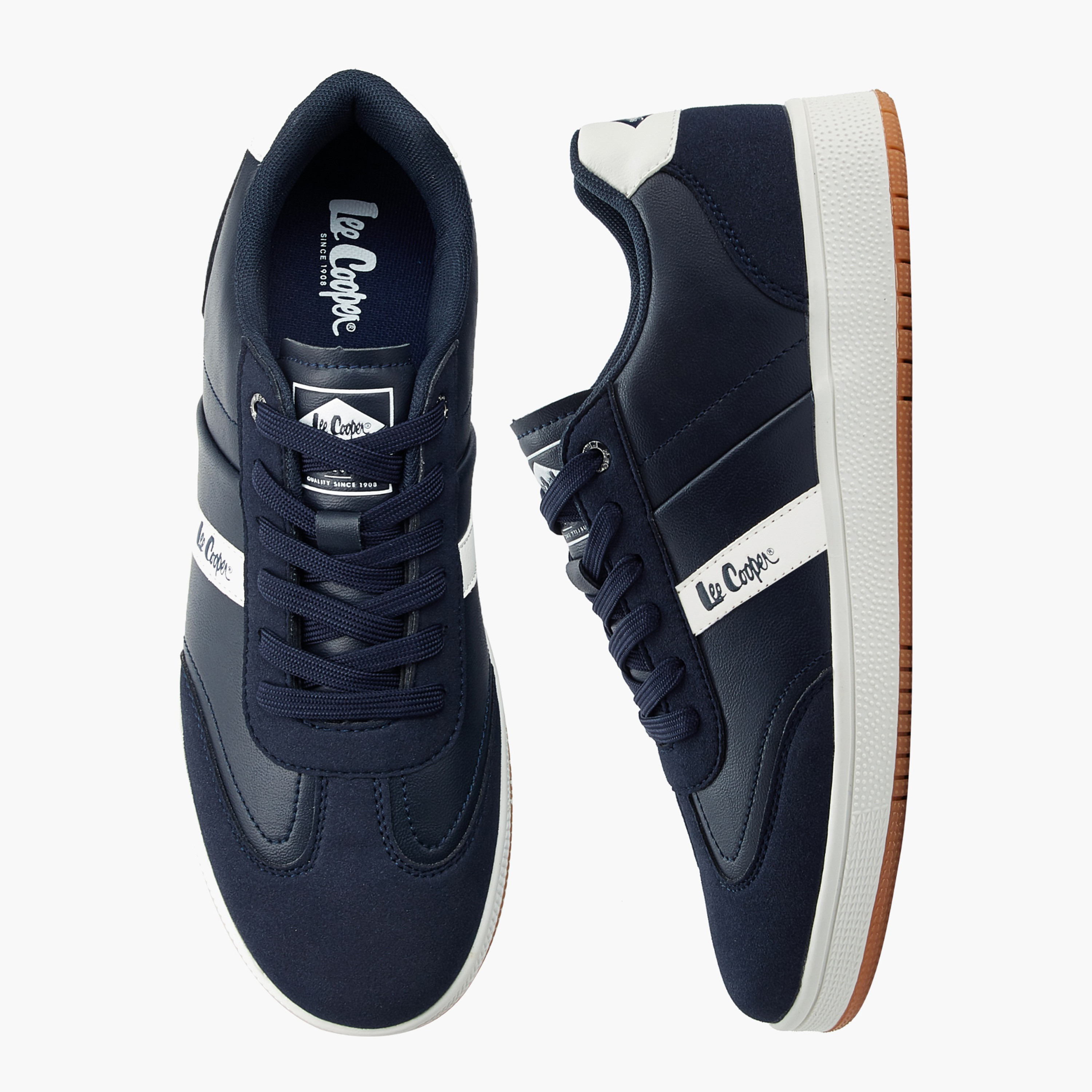 Lee Cooper Men Panelled Lace-Up Ankle Sneakers-men-shoes-sneakers-image-1