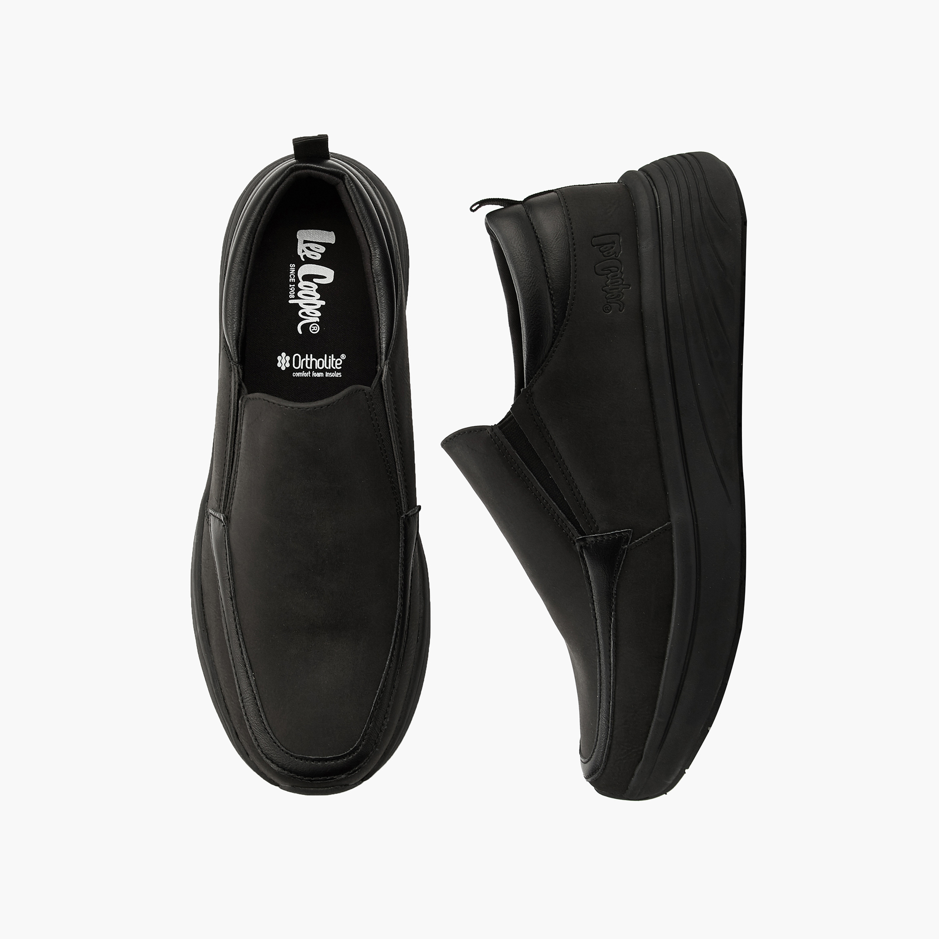 Lee Cooper Men's Solid Slip-On Ortholite Loafers-men-shoes-loafersandmoccasins-image-1