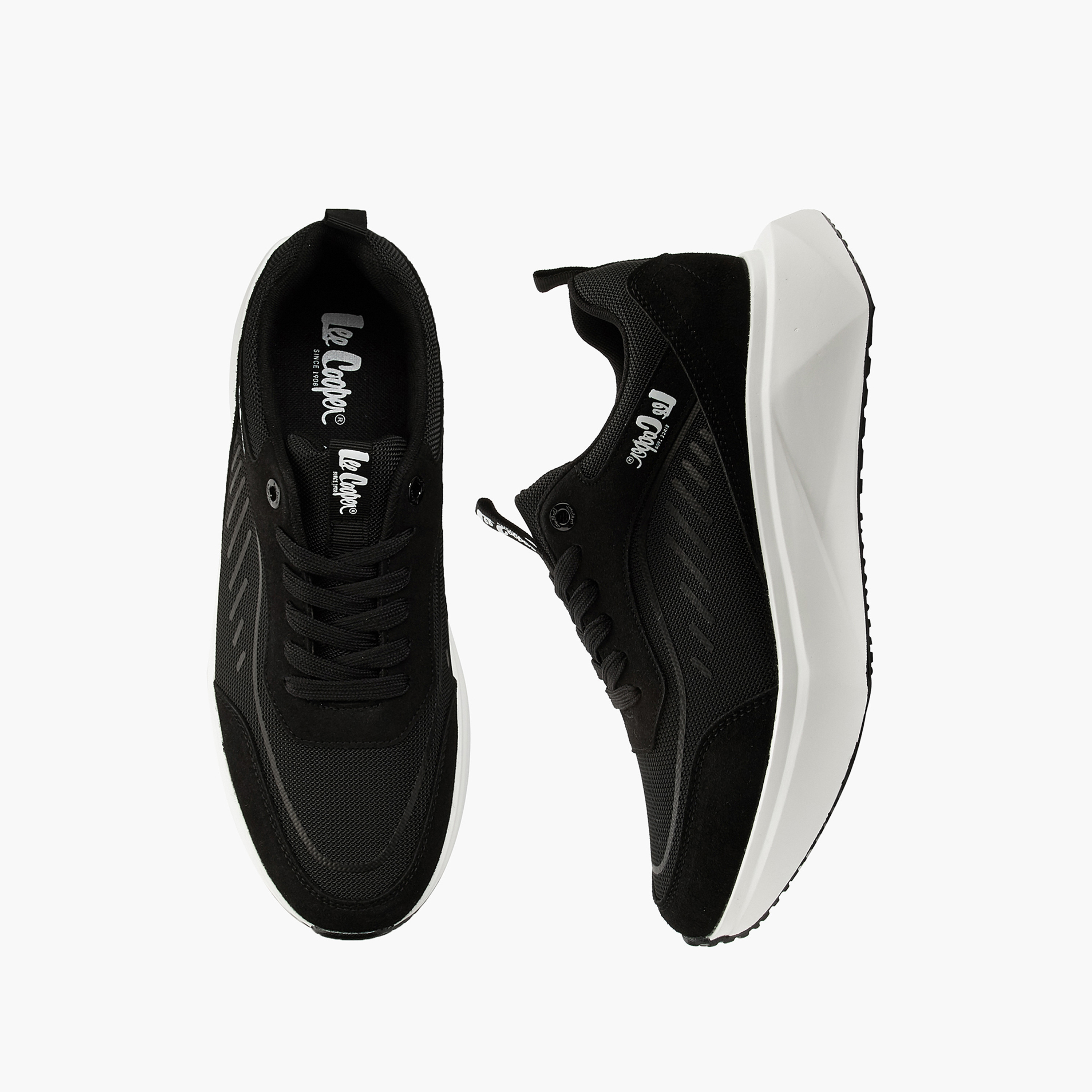 Lee Cooper Men's Panelled Lace-Up Ortholite Sneakers with Pull Tab-men-shoes-sneakers-image-1