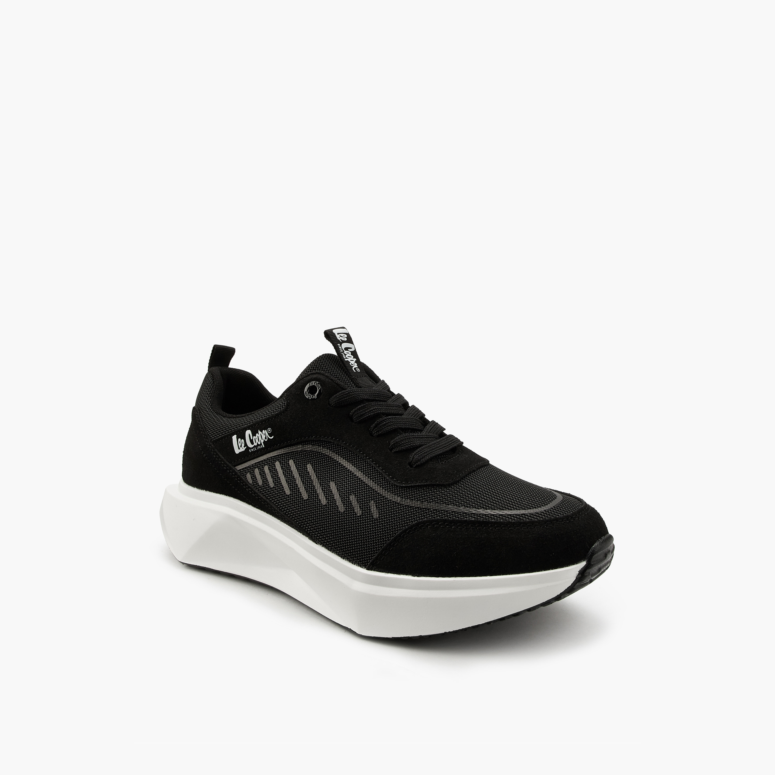 Lee Cooper Men's Panelled Lace-Up Ortholite Sneakers with Pull Tab-men-shoes-sneakers-image-3