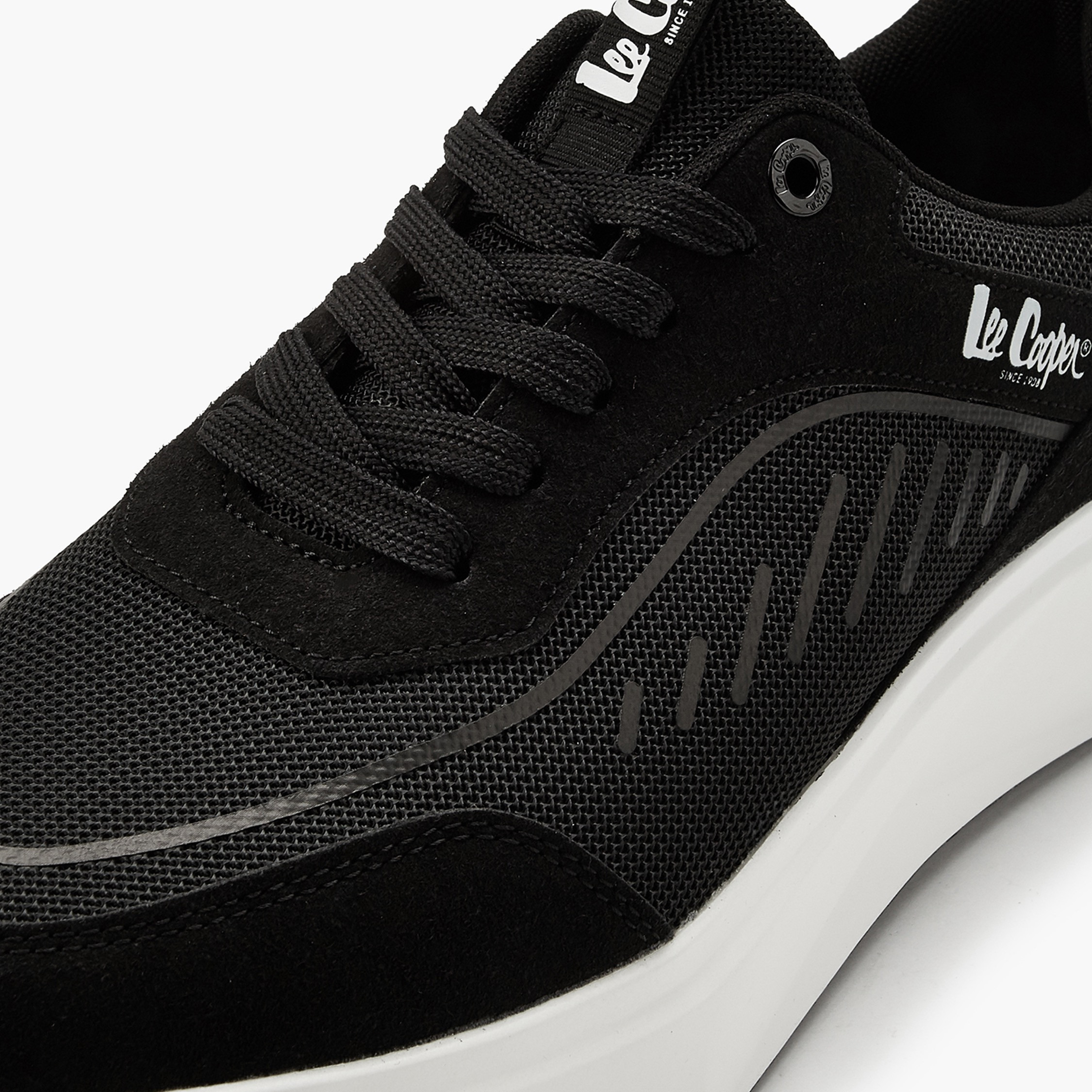 Lee Cooper Men's Panelled Lace-Up Ortholite Sneakers with Pull Tab-men-shoes-sneakers-image-4