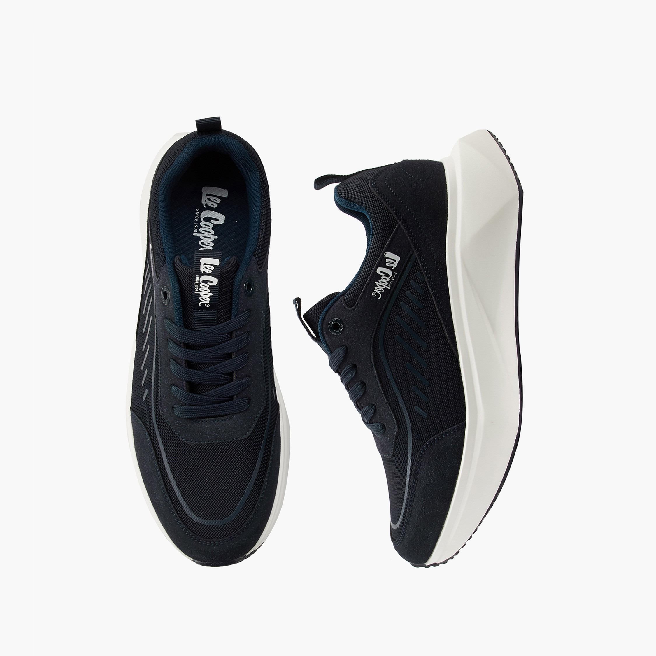 Lee Cooper Men's Panelled Lace-Up Ortholite Sneakers with Pull Tab-men-shoes-sneakers-image-1