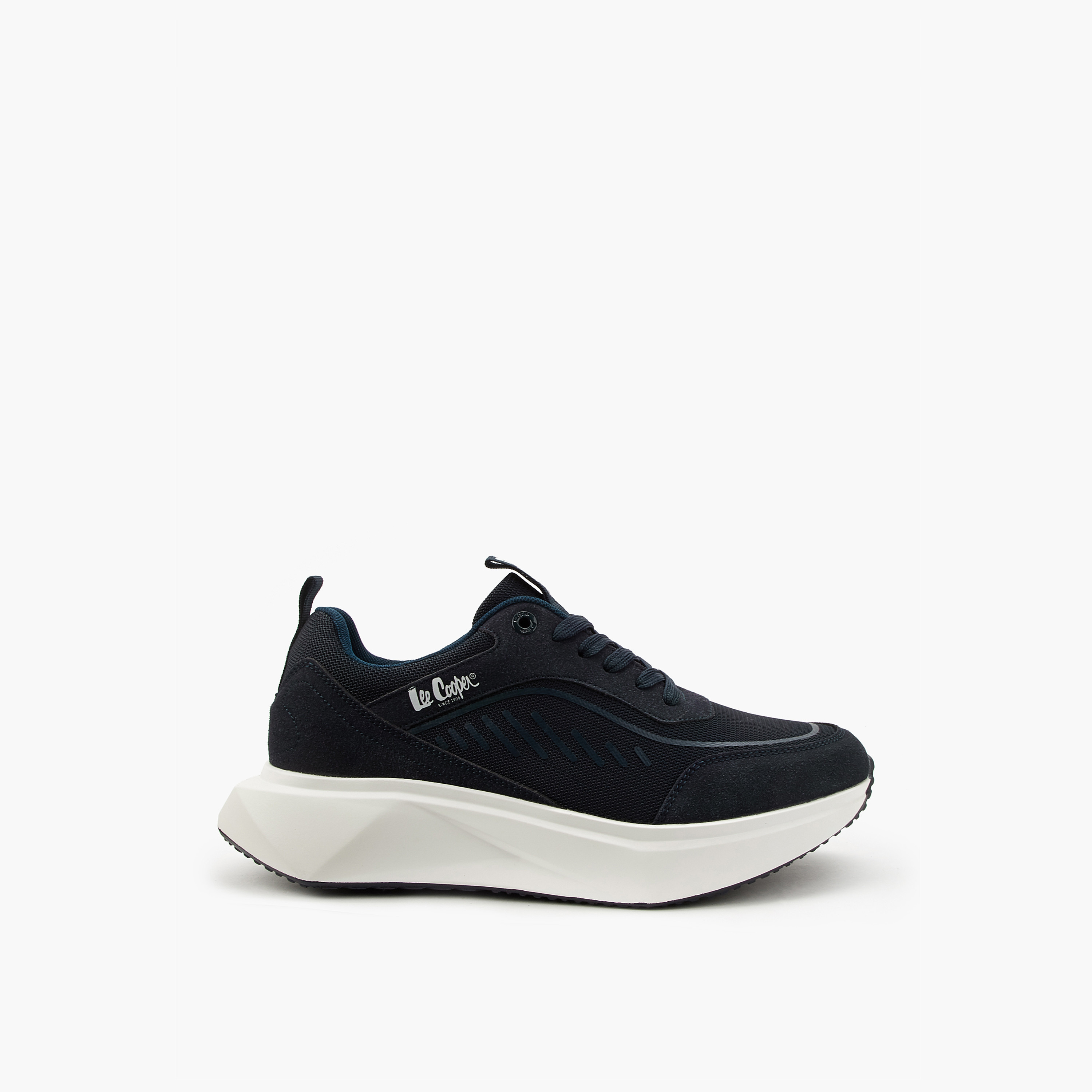 Lee Cooper Men's Panelled Lace-Up Ortholite Sneakers with Pull Tab-men-shoes-sneakers-image-2