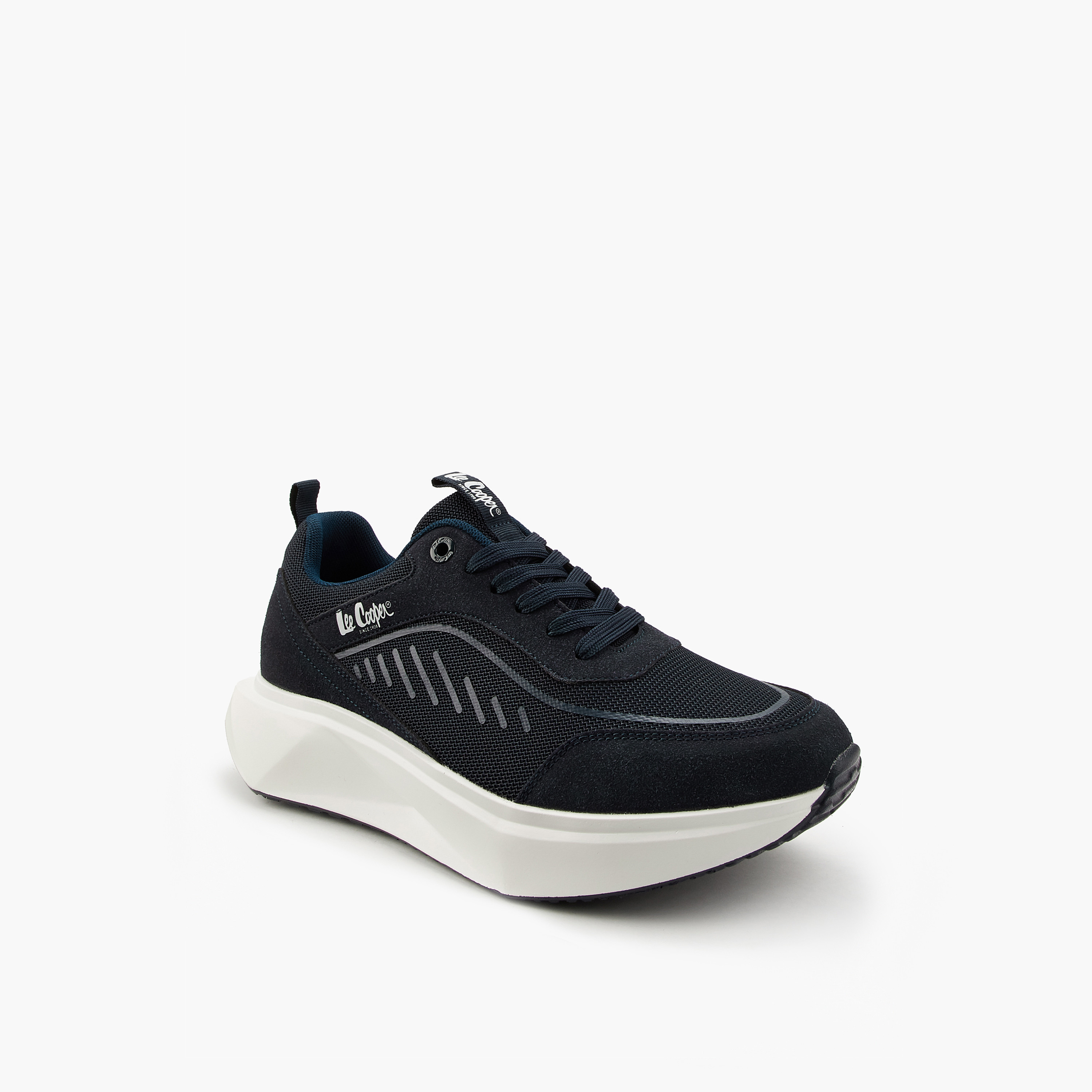 Lee Cooper Men's Panelled Lace-Up Ortholite Sneakers with Pull Tab-men-shoes-sneakers-image-3