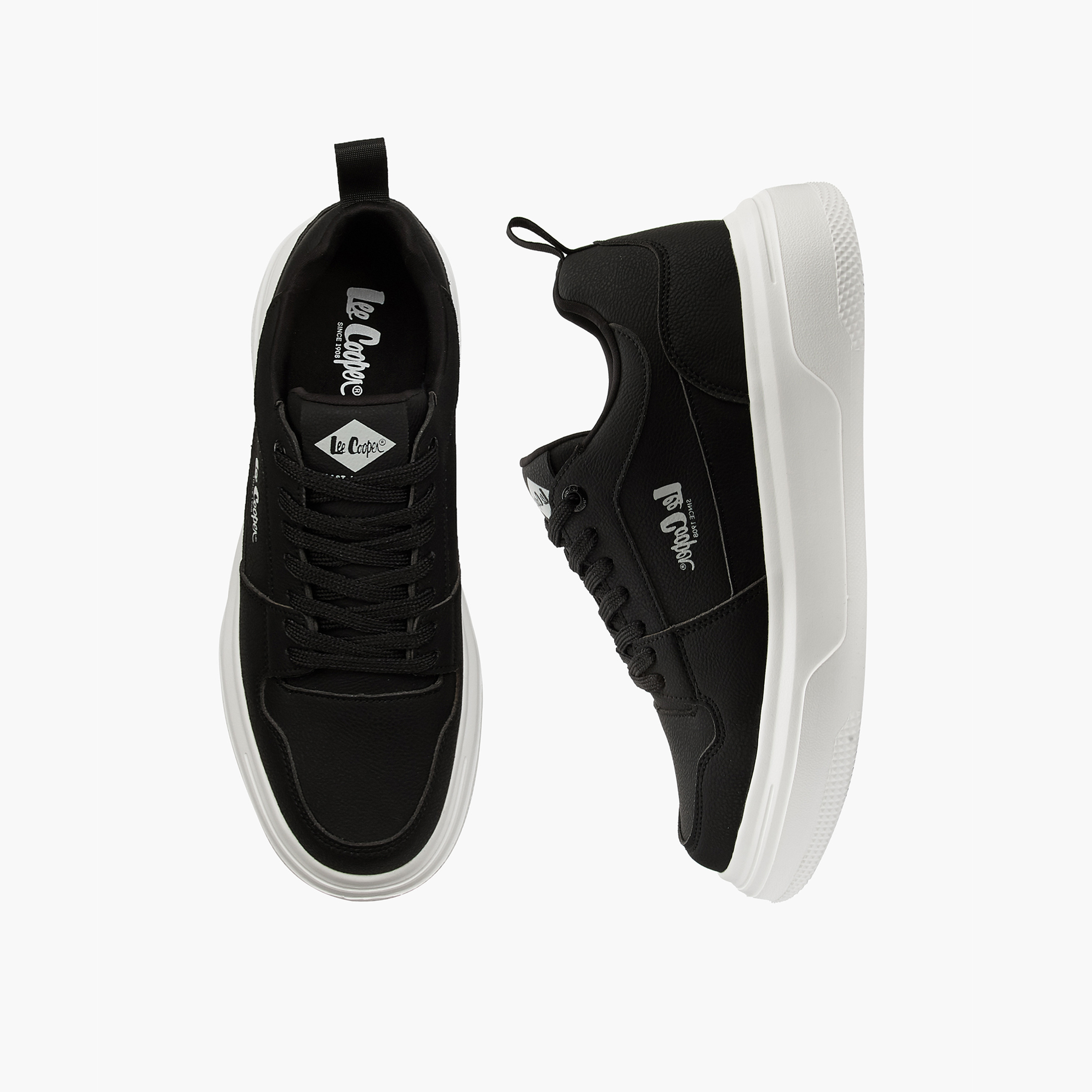Lee Cooper Men's Panelled Lace-Up Ortholite Sneakers with Pull Tab-men-shoes-sneakers-image-1
