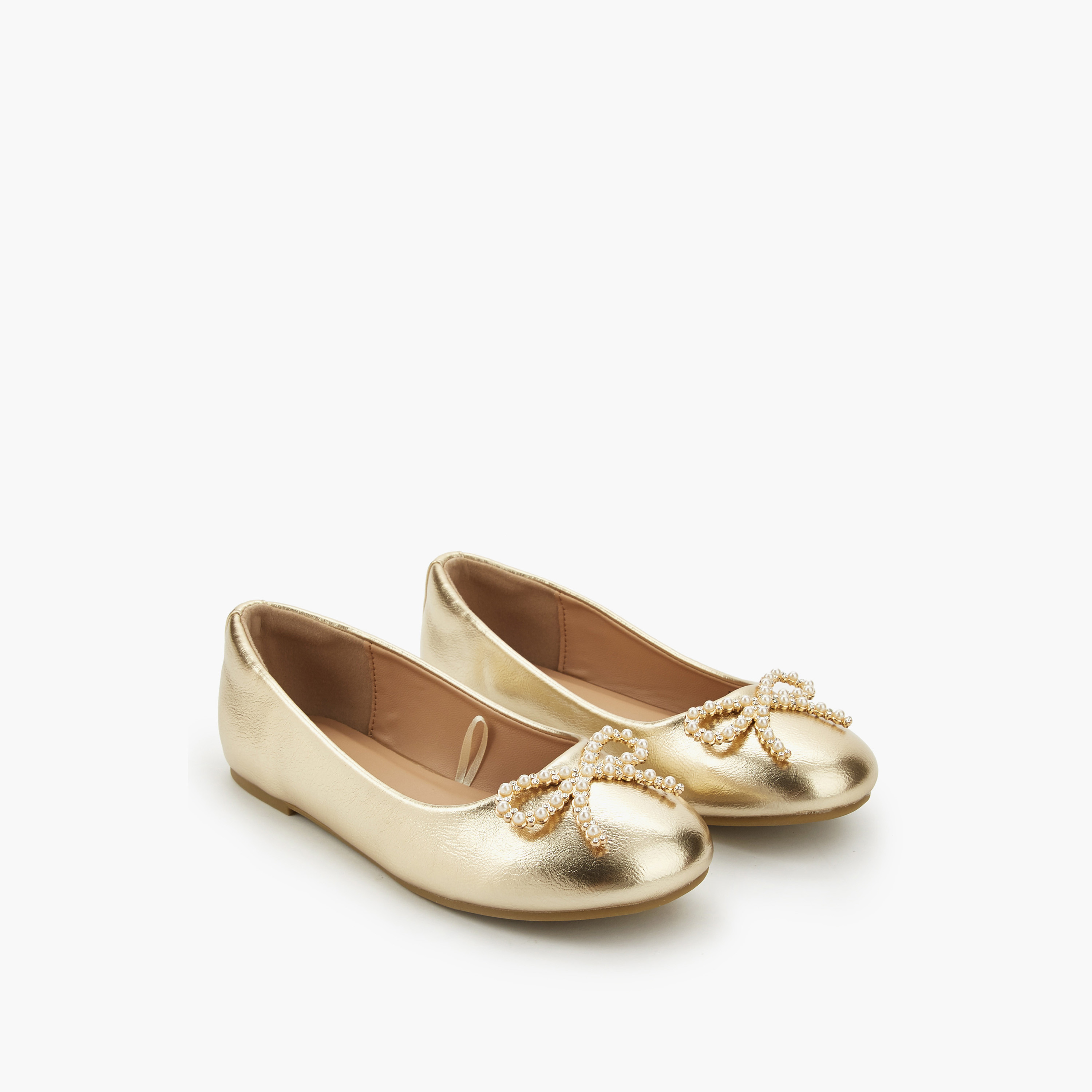 Celeste Girls Embellished Bow Ballerina Shoes-girls-shoes-ballerinas-image-1