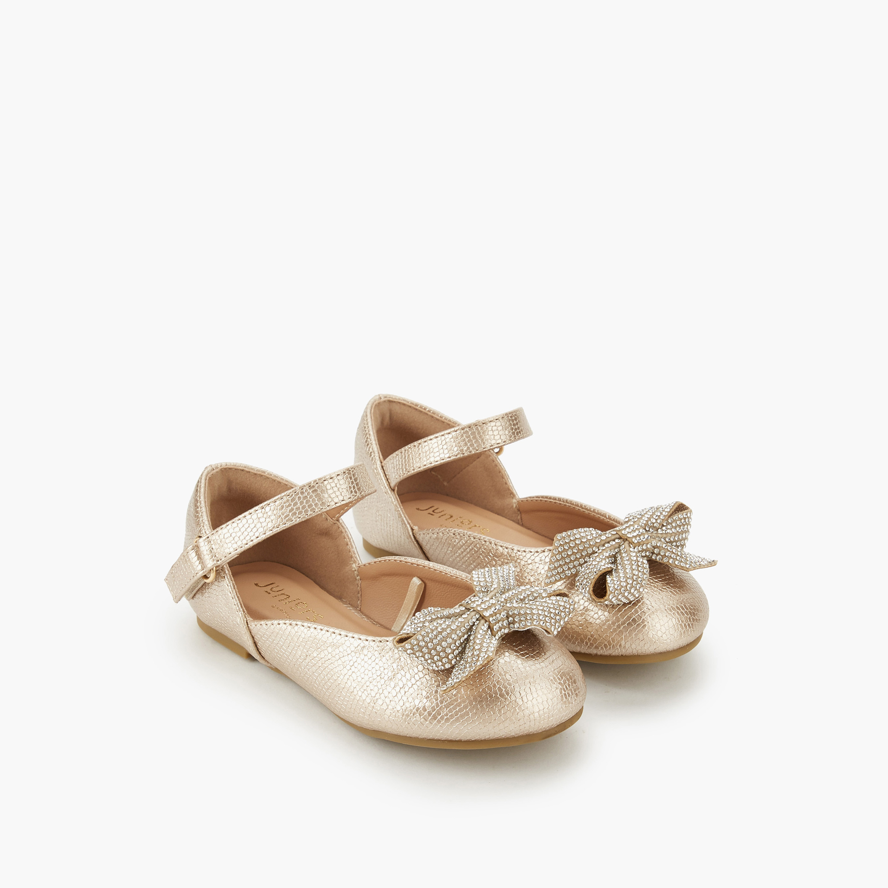 Juniors Girls Hook and Loop Ballerina Shoes-girls-shoes-ballerinas-image-1