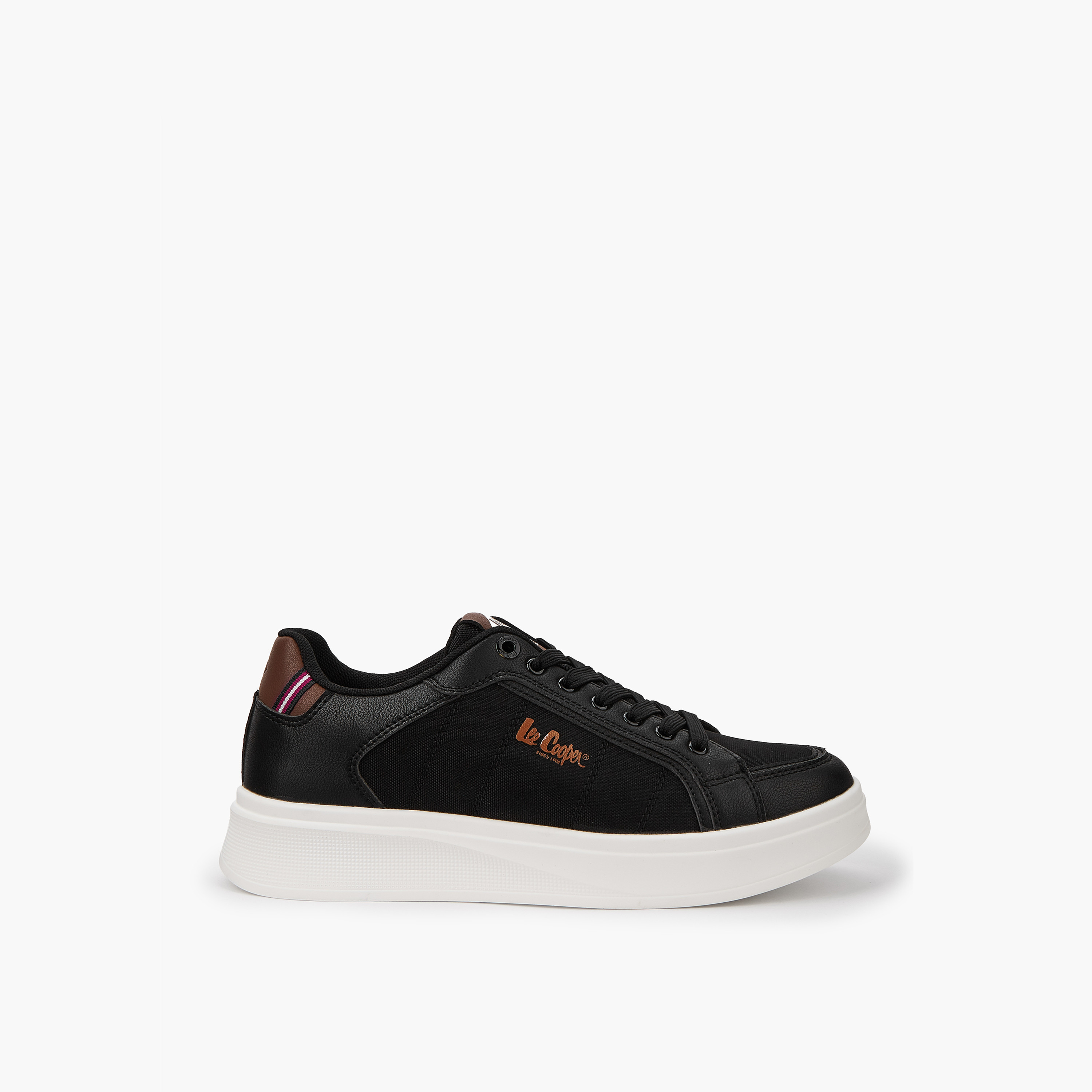 Lee Cooper Men's Solid Lace-Up Ortholite Sneakers-men-shoes-sneakers-image-2