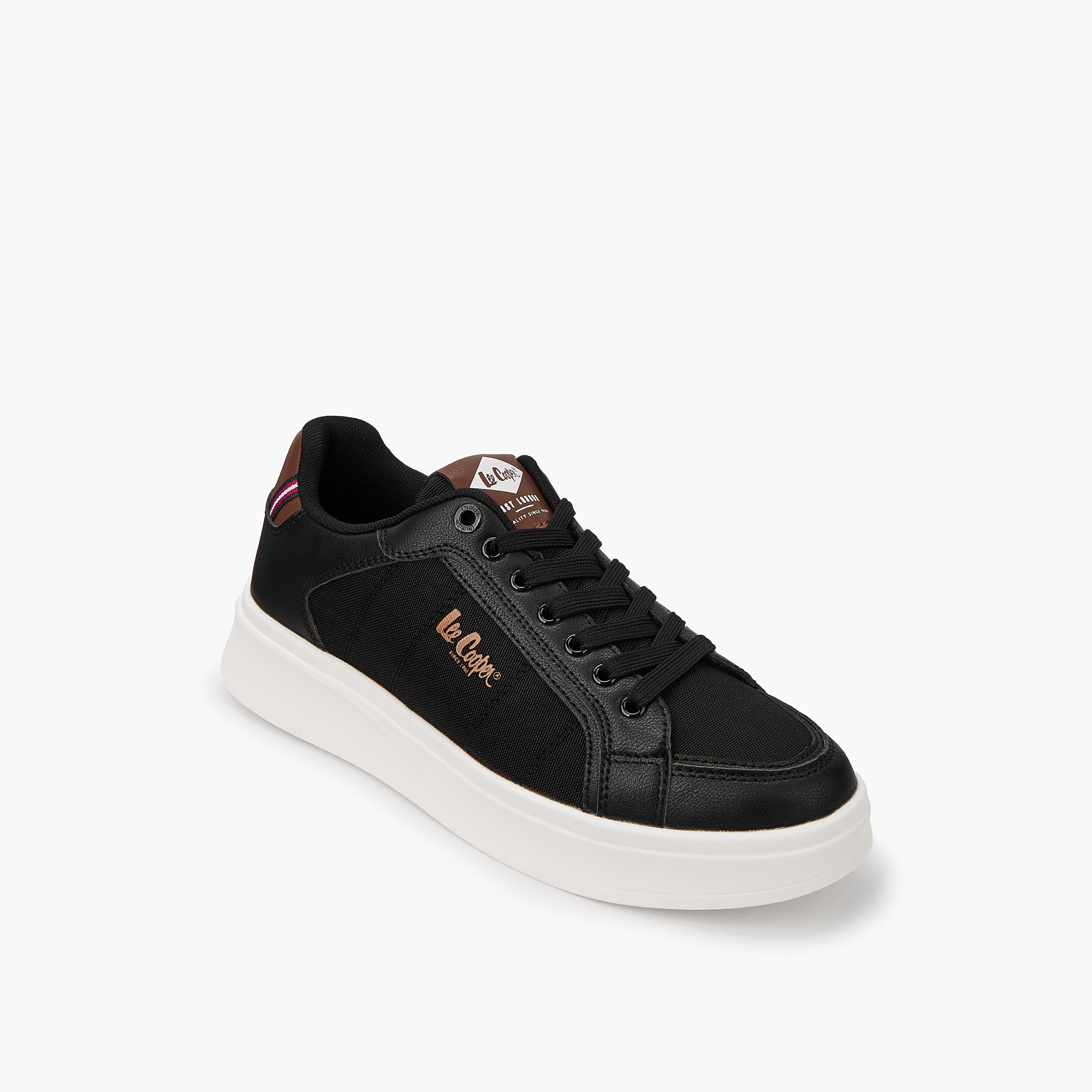 Lee Cooper Men's Solid Lace-Up Ortholite Sneakers-men-shoes-sneakers-image-3