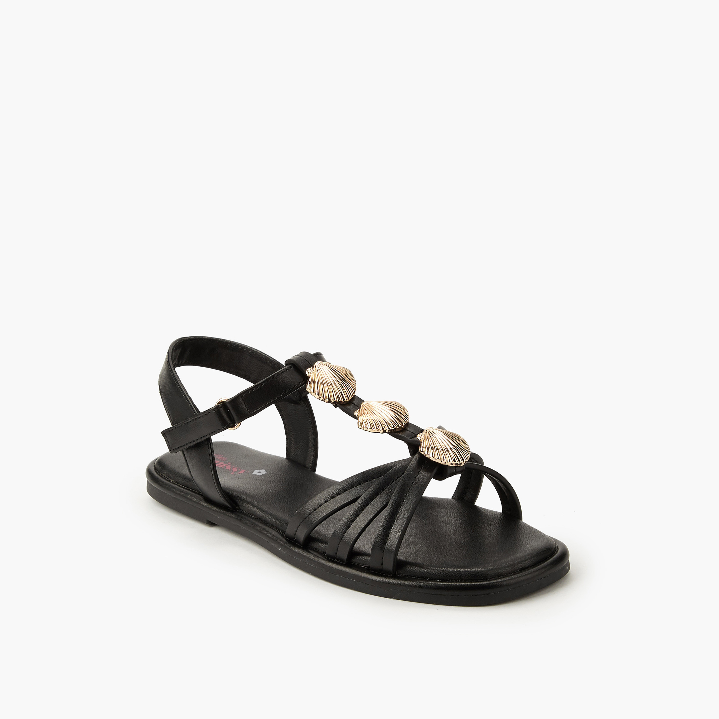 Little Missy Girls Shell Embellished Sandals-girls-shoes-sandals-image-3