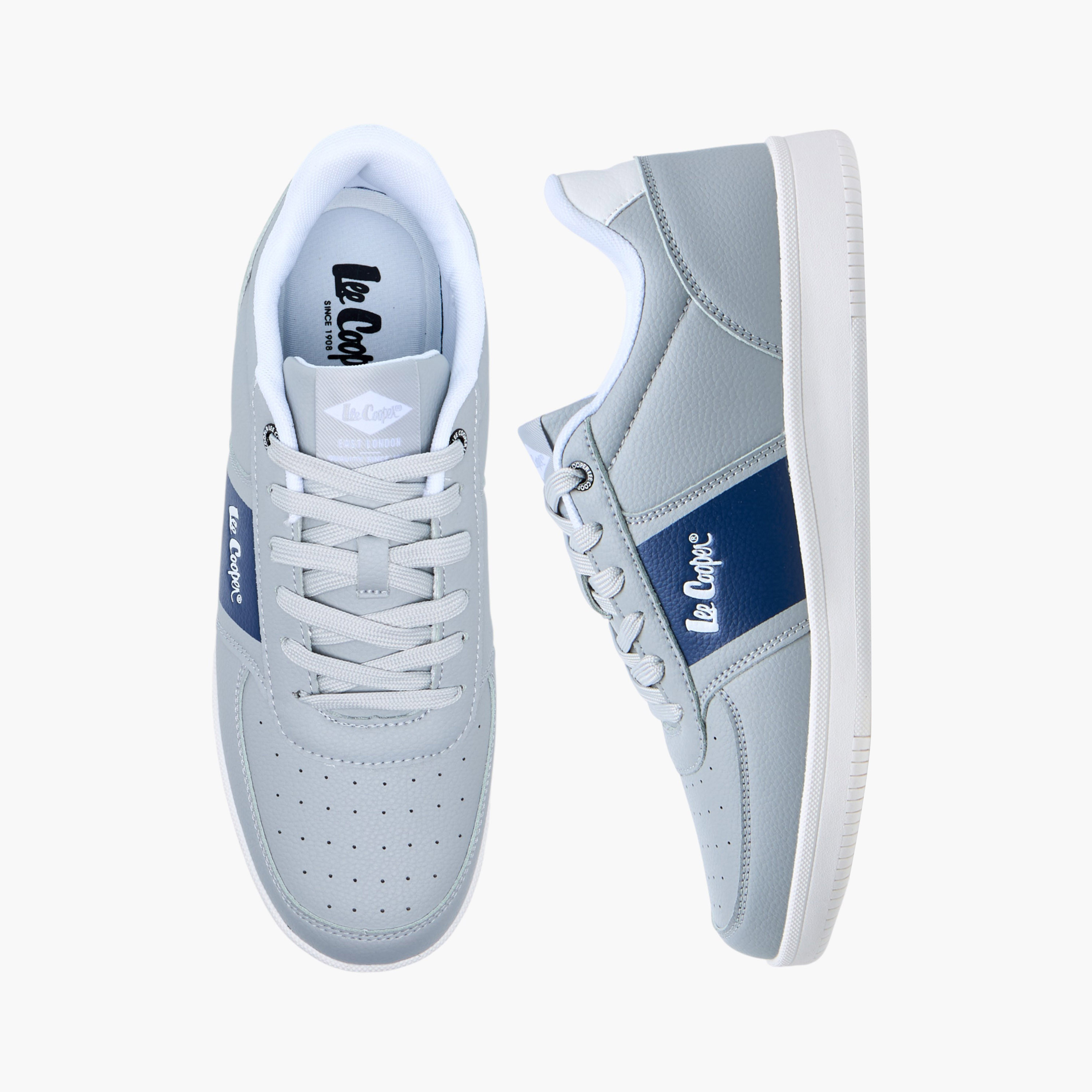 Lee Cooper Men's Perforated Lace-Up Sneakers-men-shoes-sneakers-image-1