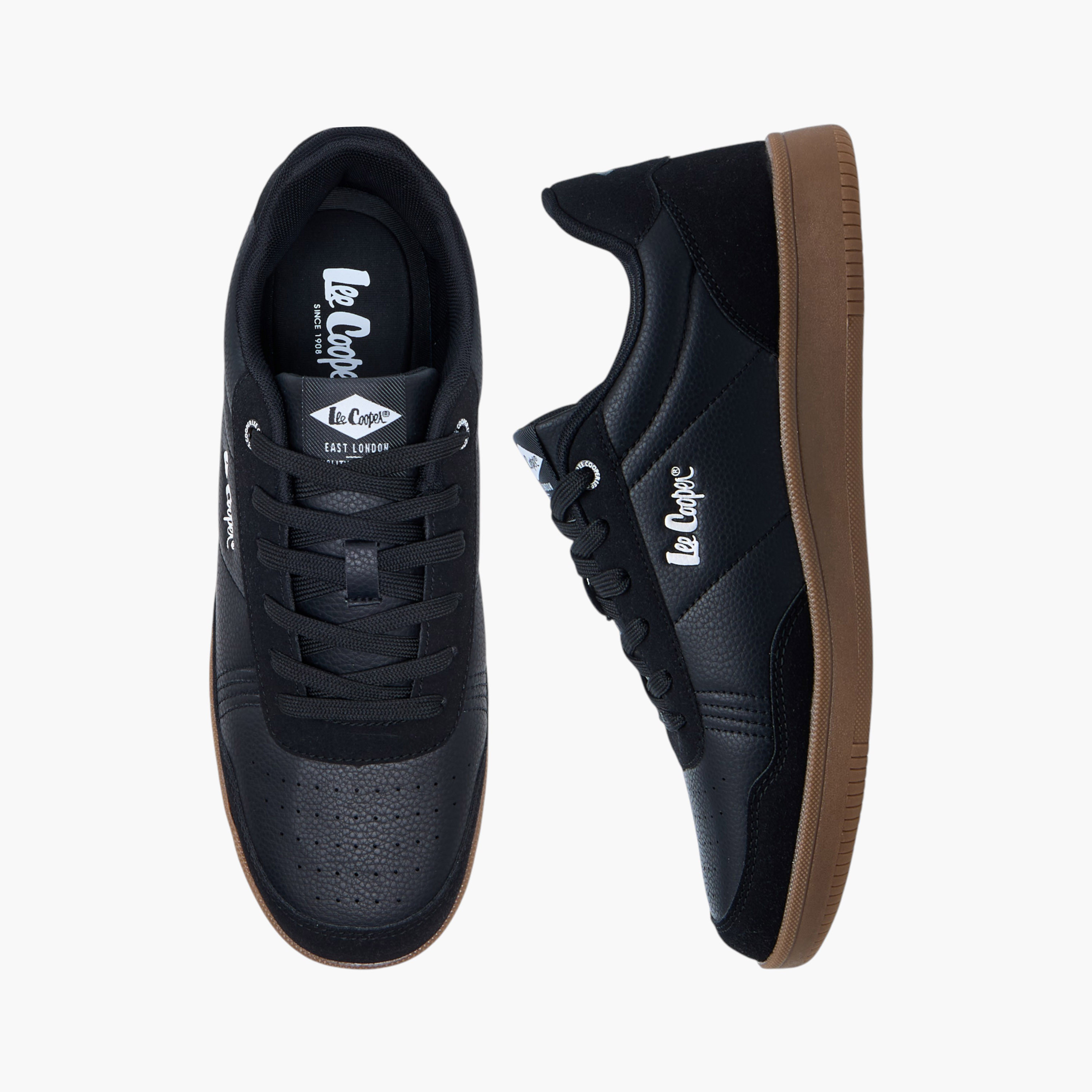 Lee Cooper Men's Perforated Lace-Up Sneakers-men-shoes-sneakers-image-1