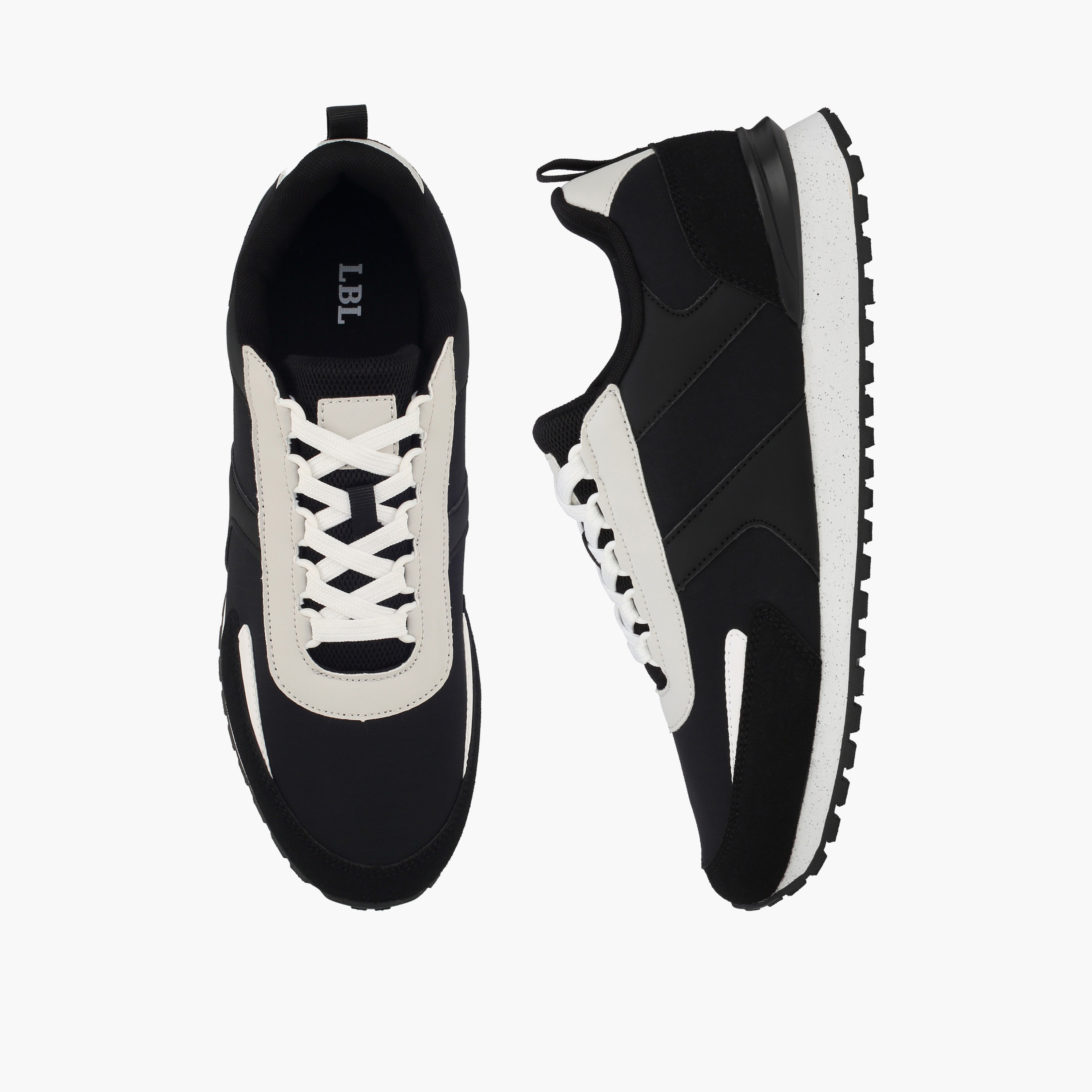 حذاء سنيكرز طول الكاحل بارز الملمس برباط للرجال من أل بي أل من شو إكسبريس-men-shoes-sneakers-image-1