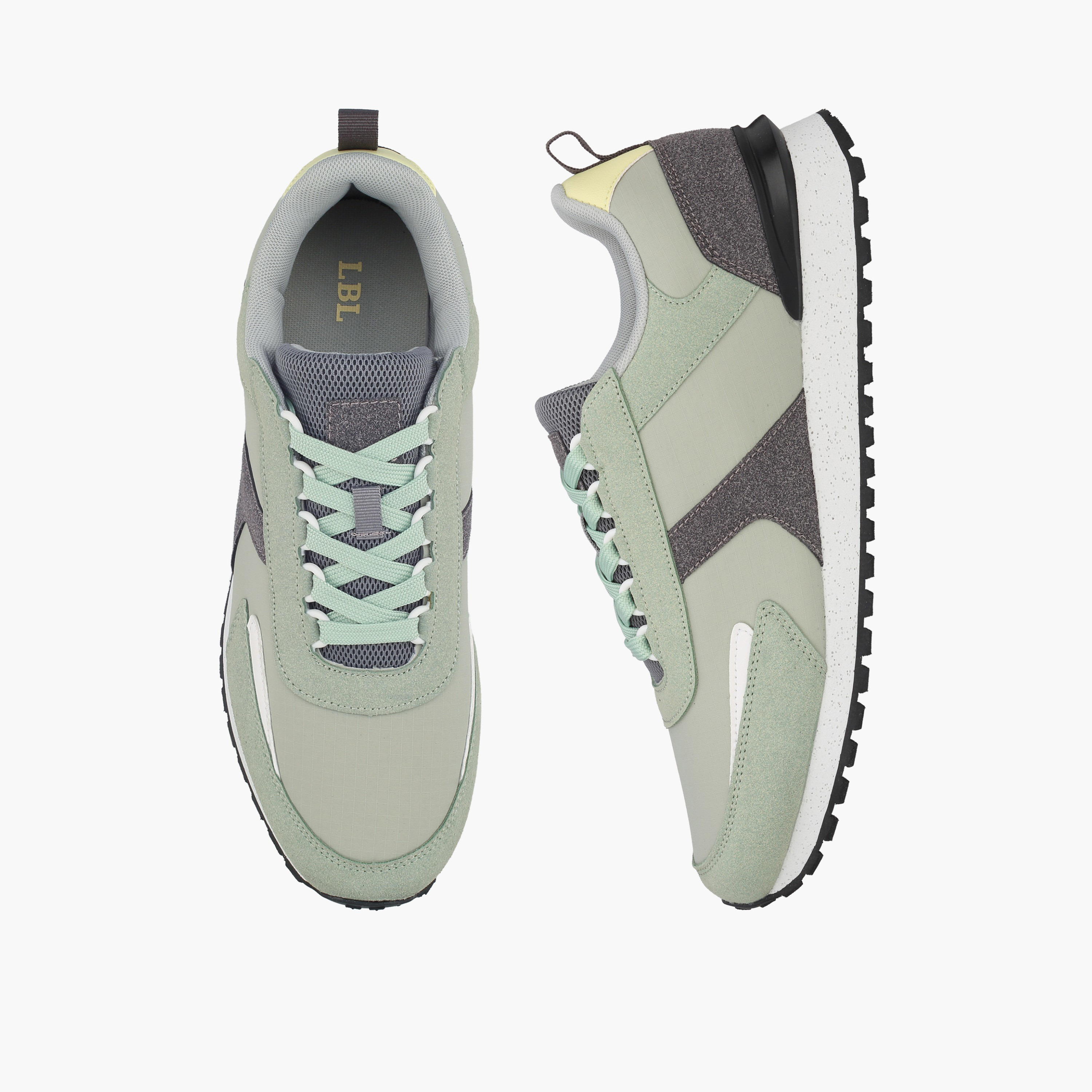 حذاء سنيكرز طول الكاحل بارز الملمس برباط للرجال من أل بي أل من شو إكسبريس-men-shoes-sneakers-image-1