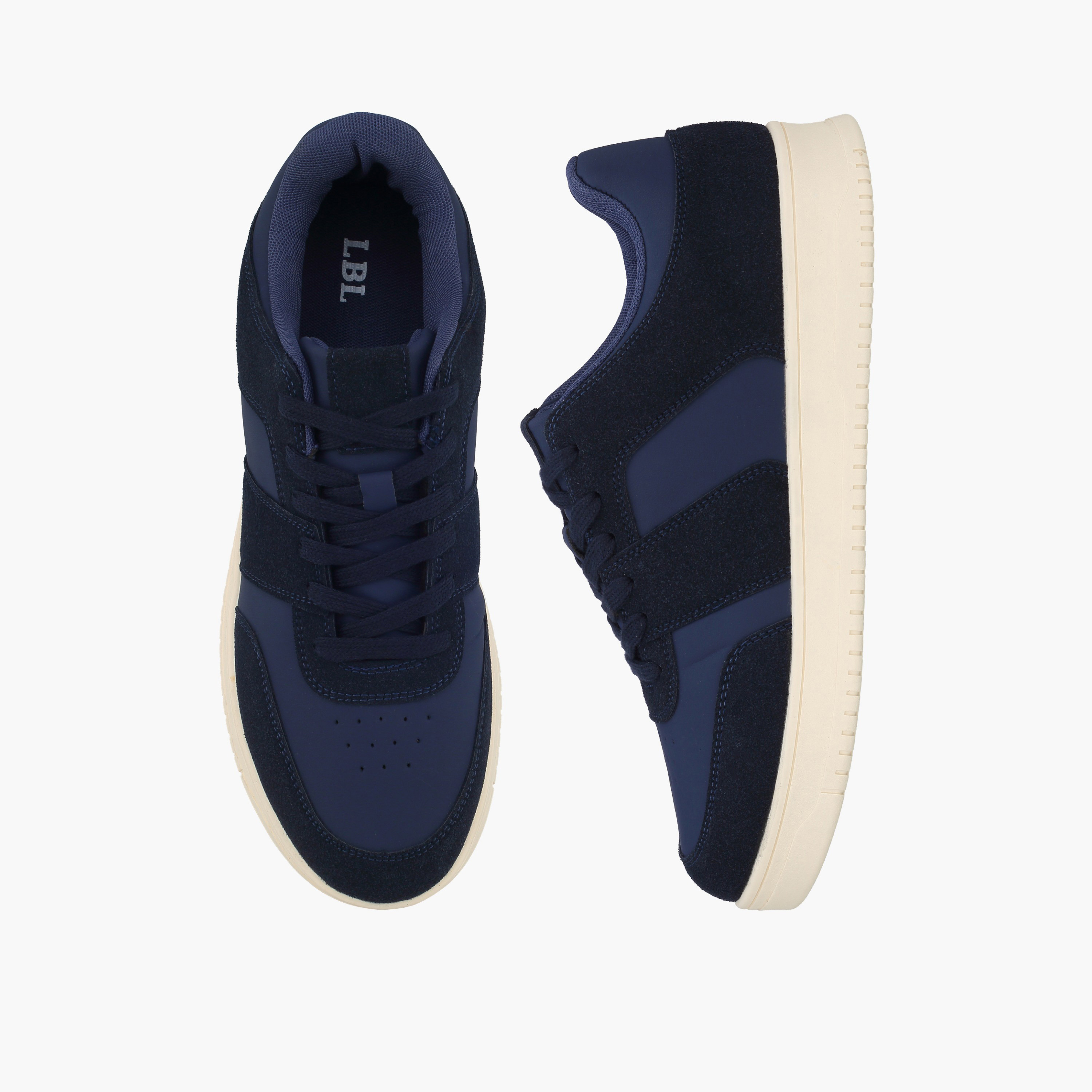 حذاء سنيكرز طول الكاحل بألواح ورباط للرجال من أل بي أل من شو إكسبريس-men-shoes-sneakers-image-1