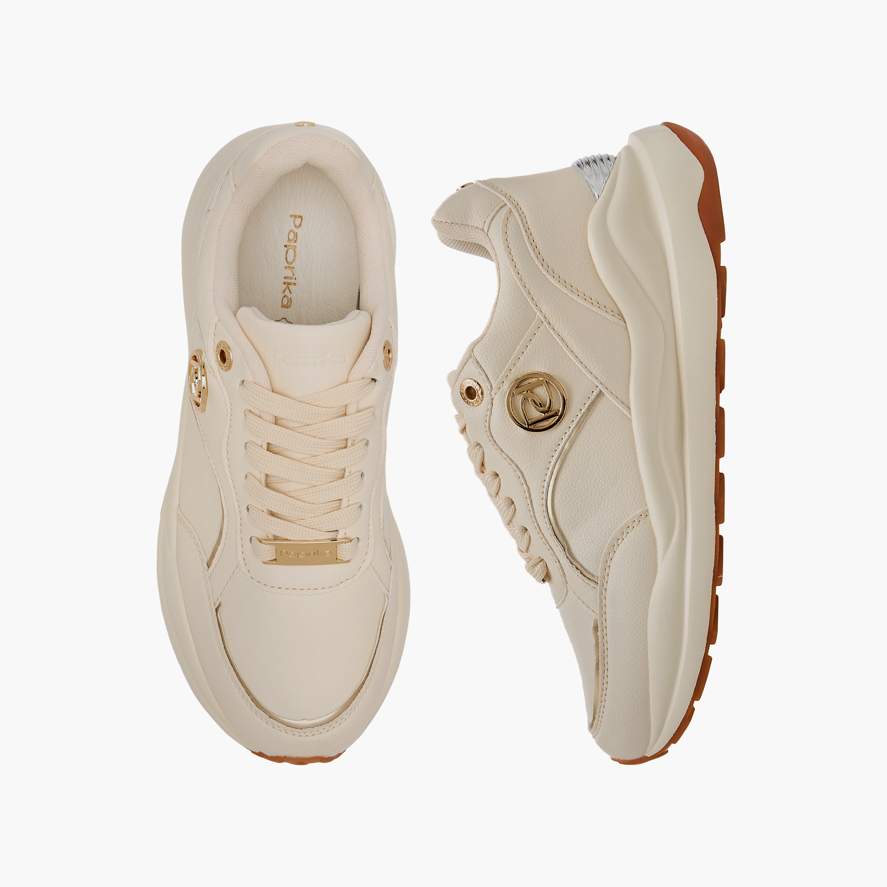حذاء سنيكرز بألواح وزينة معدنية ورباط إغلاق من بابريكا-women-shoes-sneakers-image-1