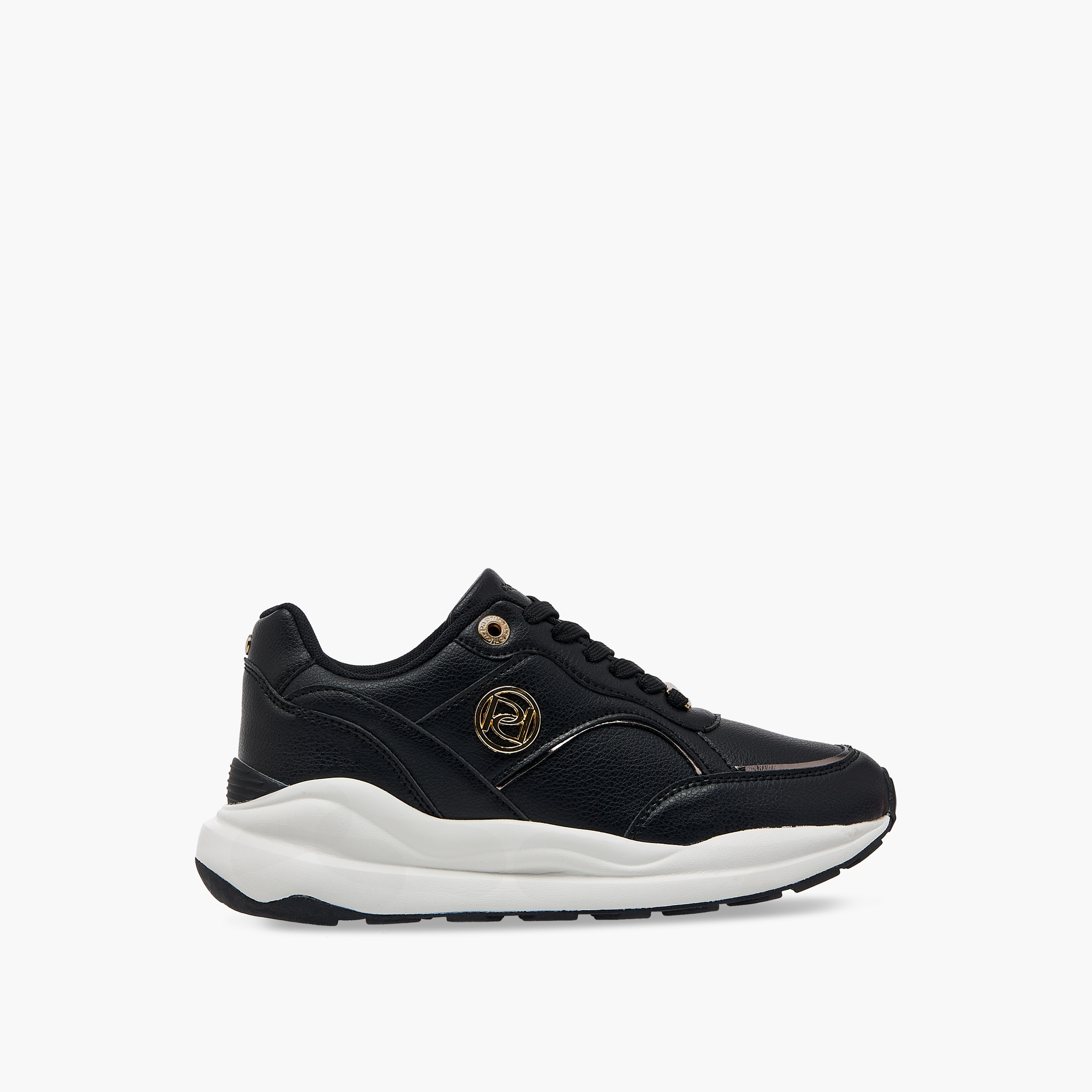 Paprika Panelled Sneakers with Metal Accent and Lace-Up Closure-women-shoes-sneakers-image-3