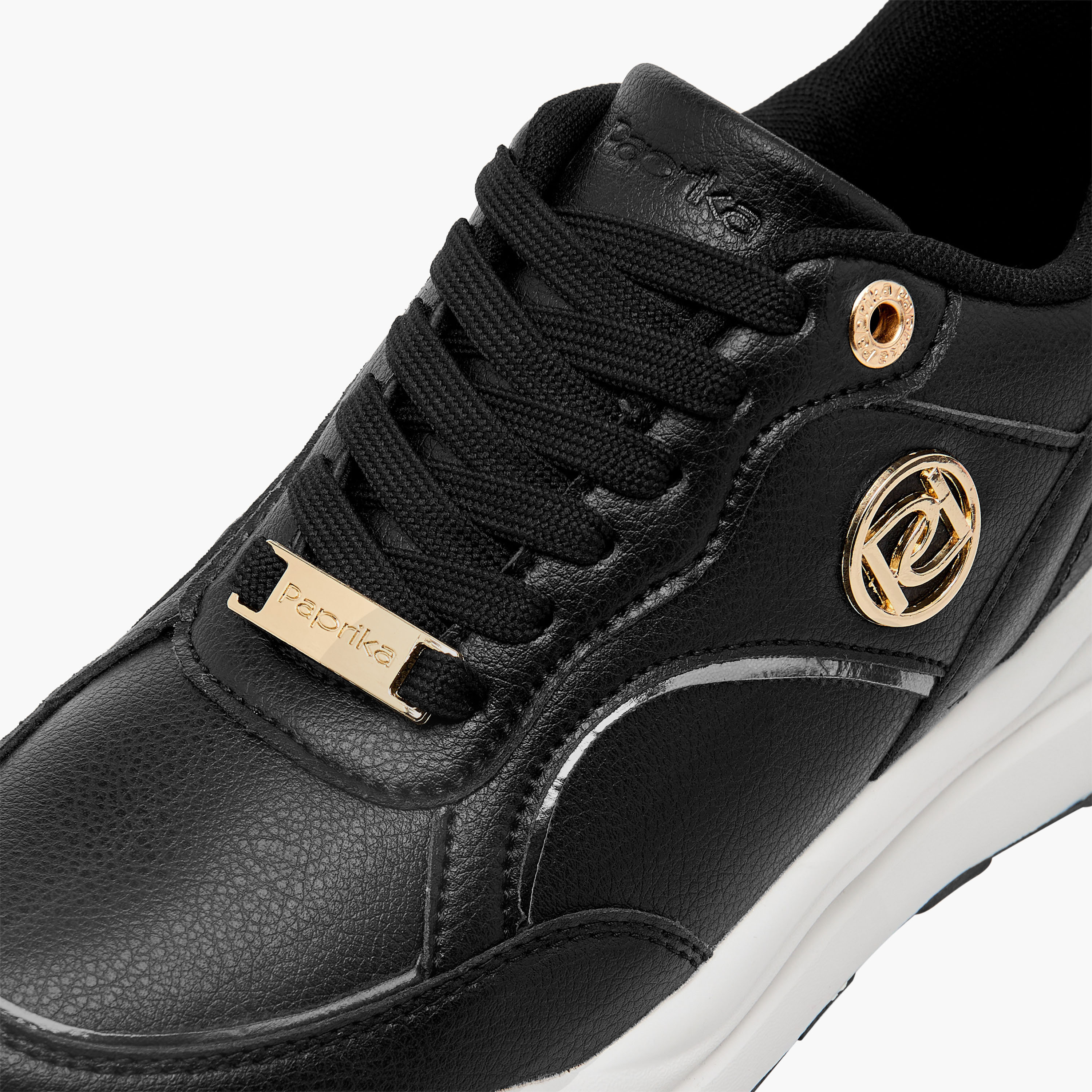 Paprika Panelled Sneakers with Metal Accent and Lace-Up Closure-women-shoes-sneakers-image-4
