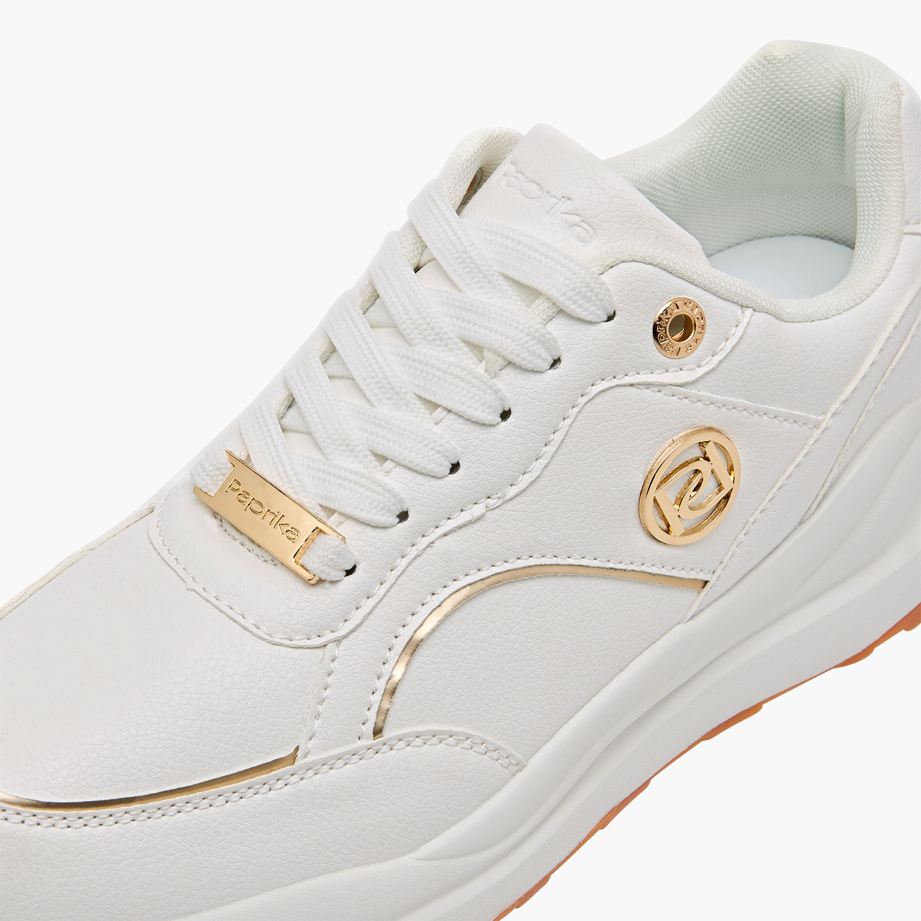 Paprika Panelled Sneakers with Metal Accent and Lace-Up Closure-women-shoes-sneakers-image-4