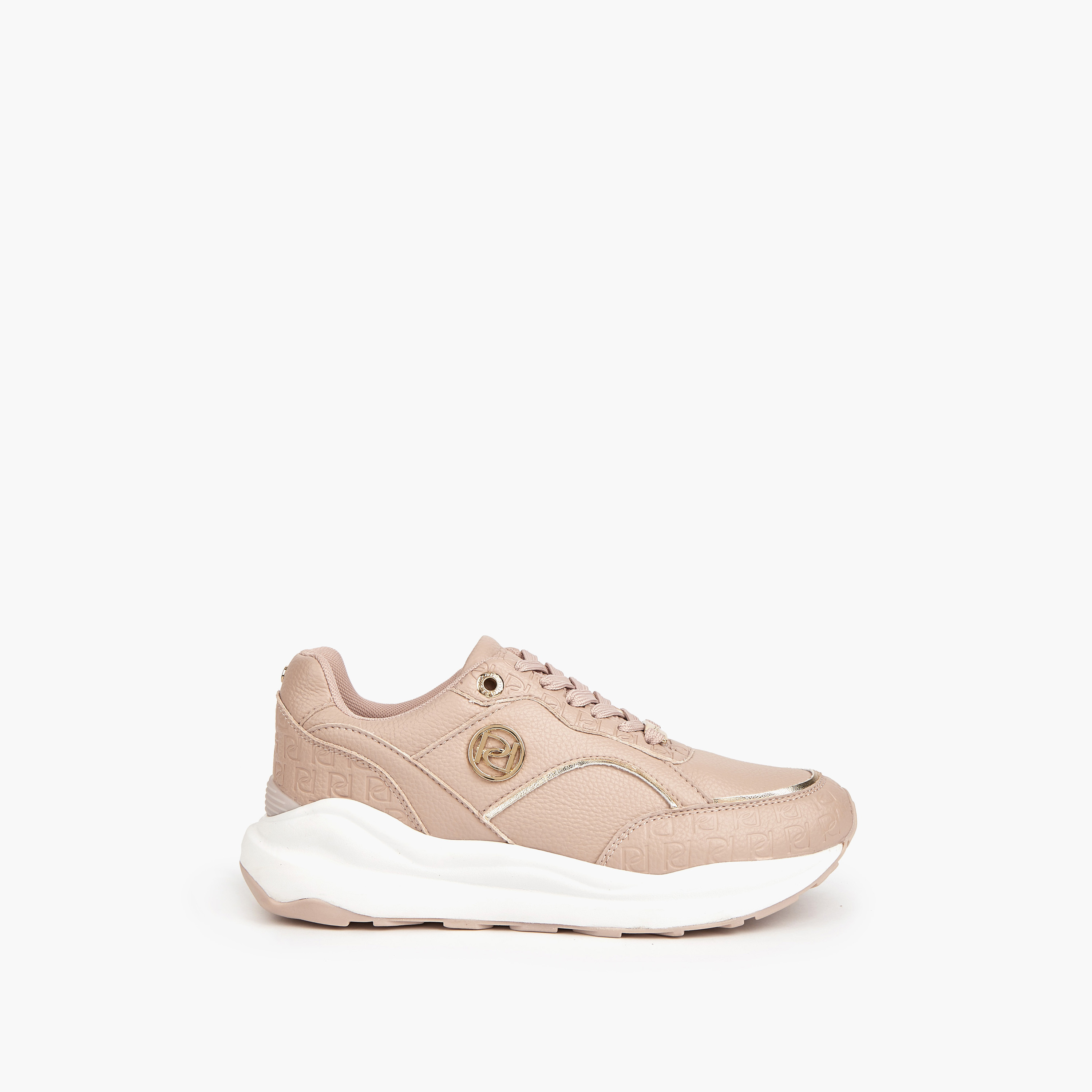 Paprika Textured Lace-Up Sneakers-women-shoes-sneakers-image-2