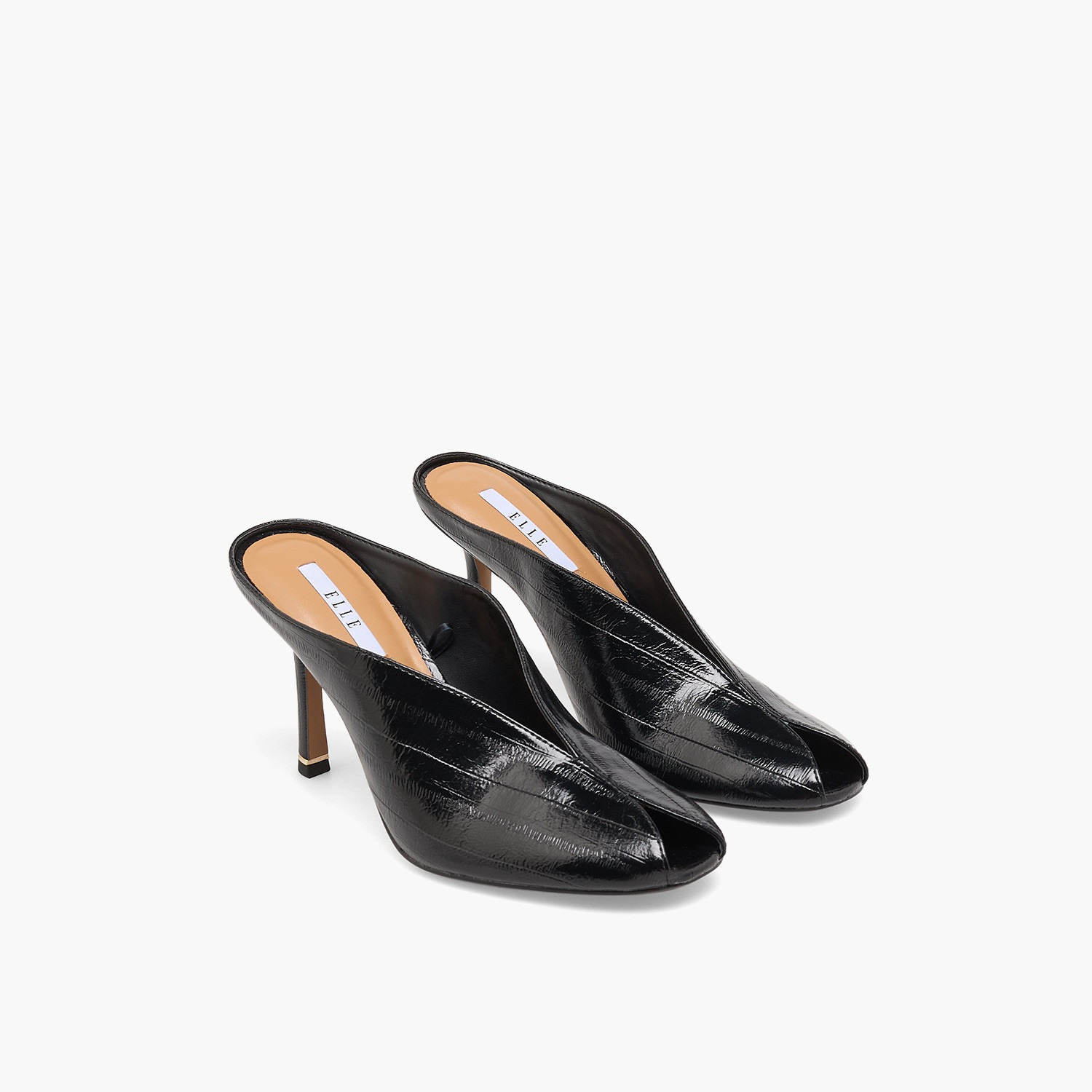 Elle Women Textured Stiletto Heel Mules-women-shoes-sandals-heeled-image-1