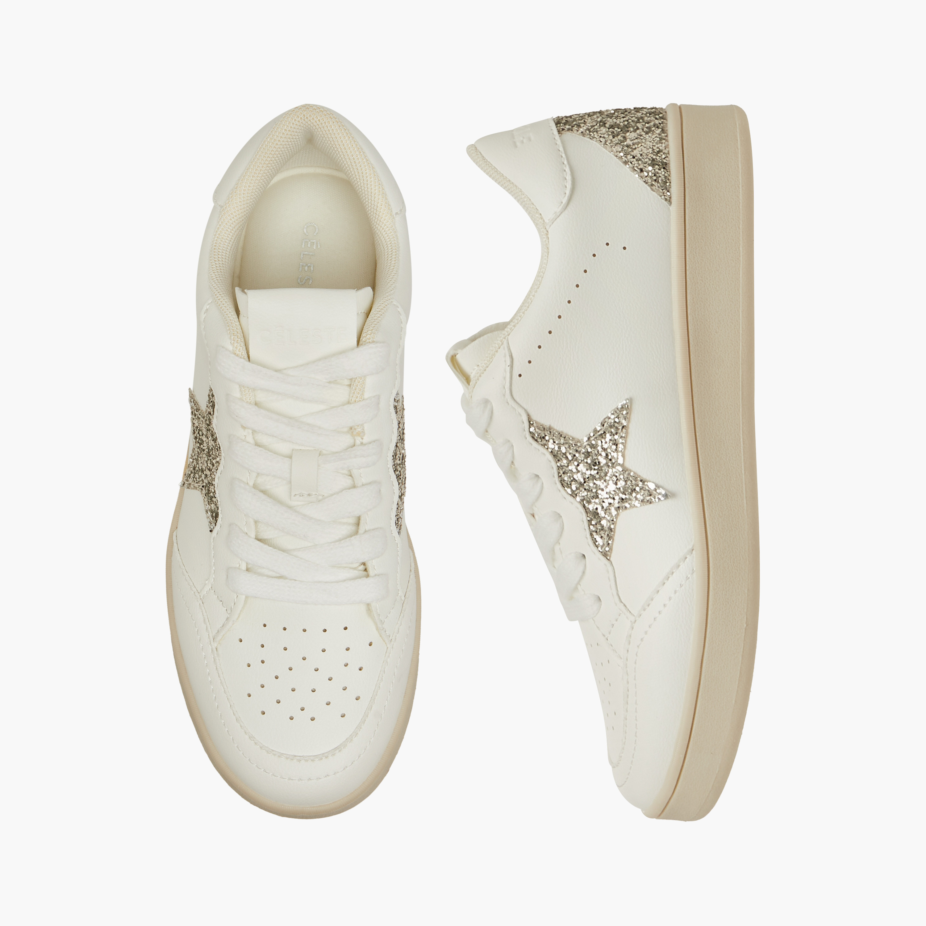 Celeste Women's Star Embellished Sneakers with Lace-Up Closure-women-shoes-sneakers-image-1