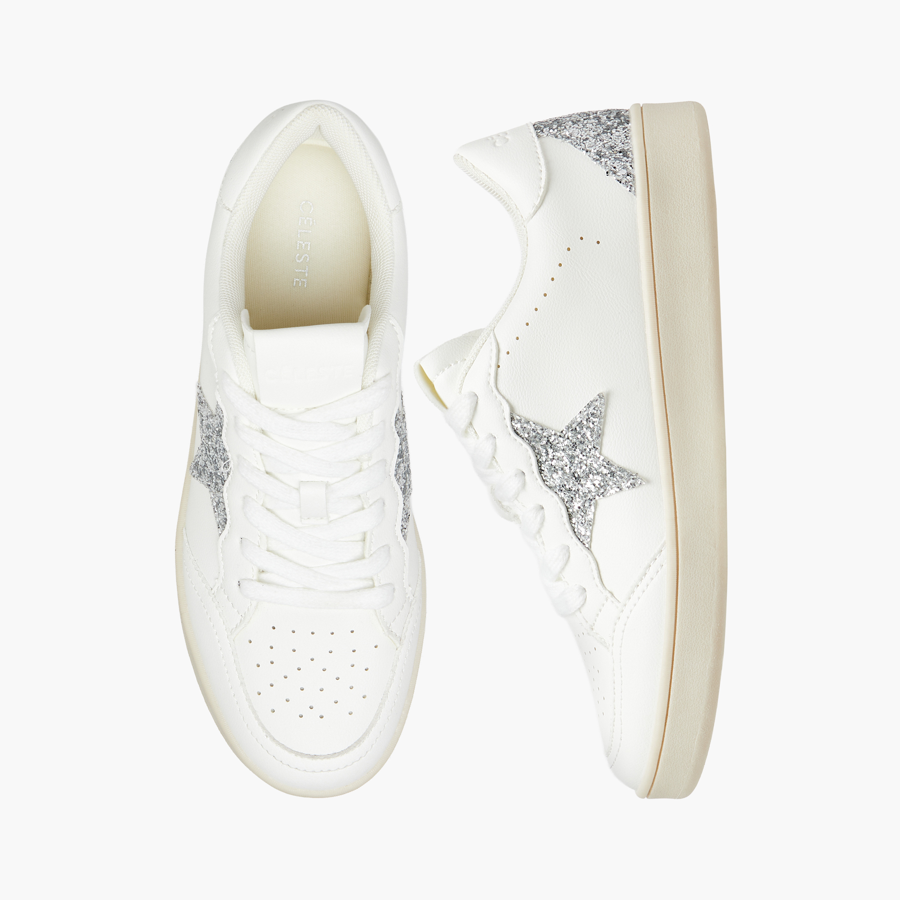 Celeste Women's Star Embellished Sneakers with Lace-Up Closure-women-shoes-sneakers-image-1