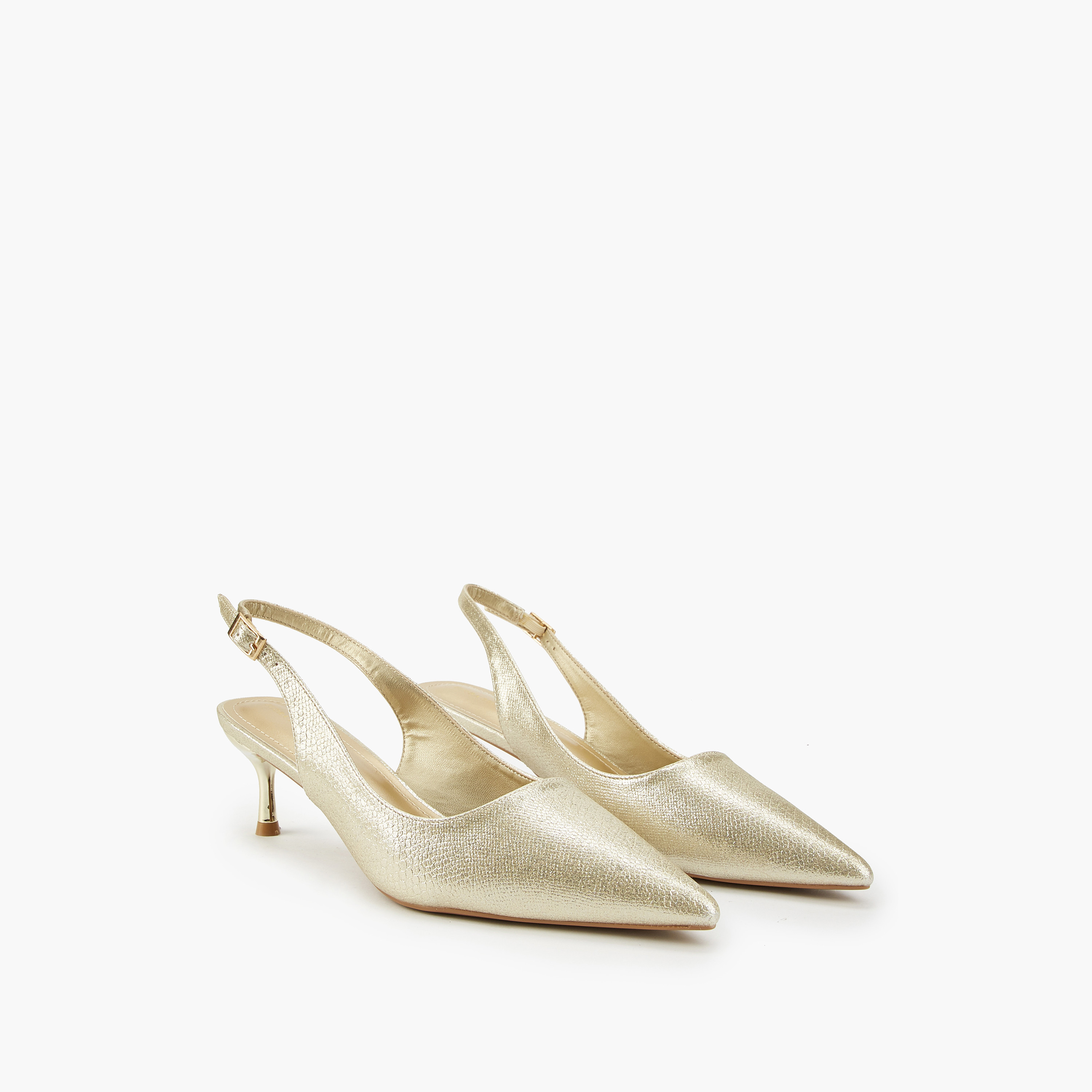 حذاء ميتاليك بكعب ستيليتو ومقدمة مدببة من فلورا بيلا-women-shoes-heels-image-1