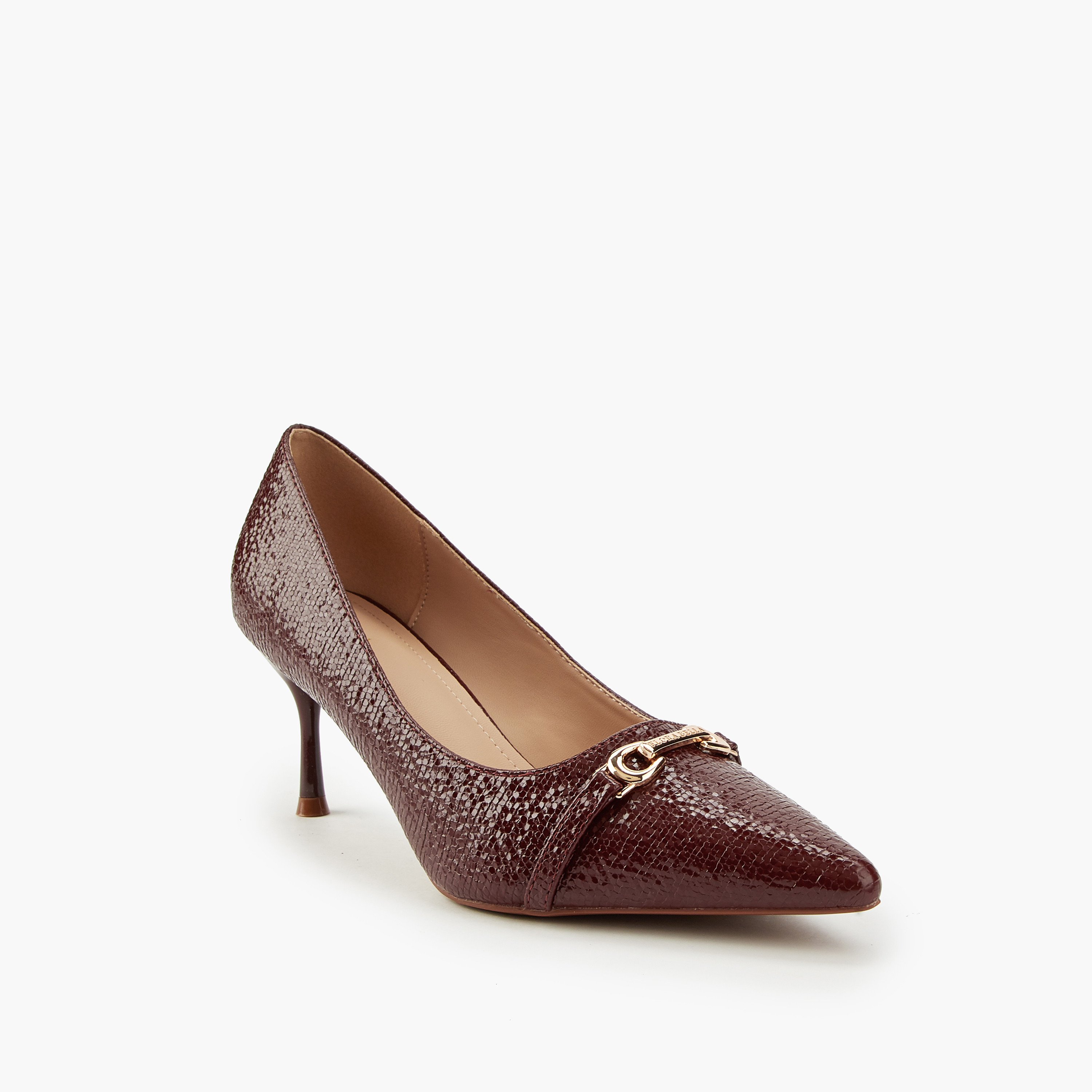 Flora Bella Textured Slip-On Pumps with Stiletto Heels-women-shoes-heels-image-3