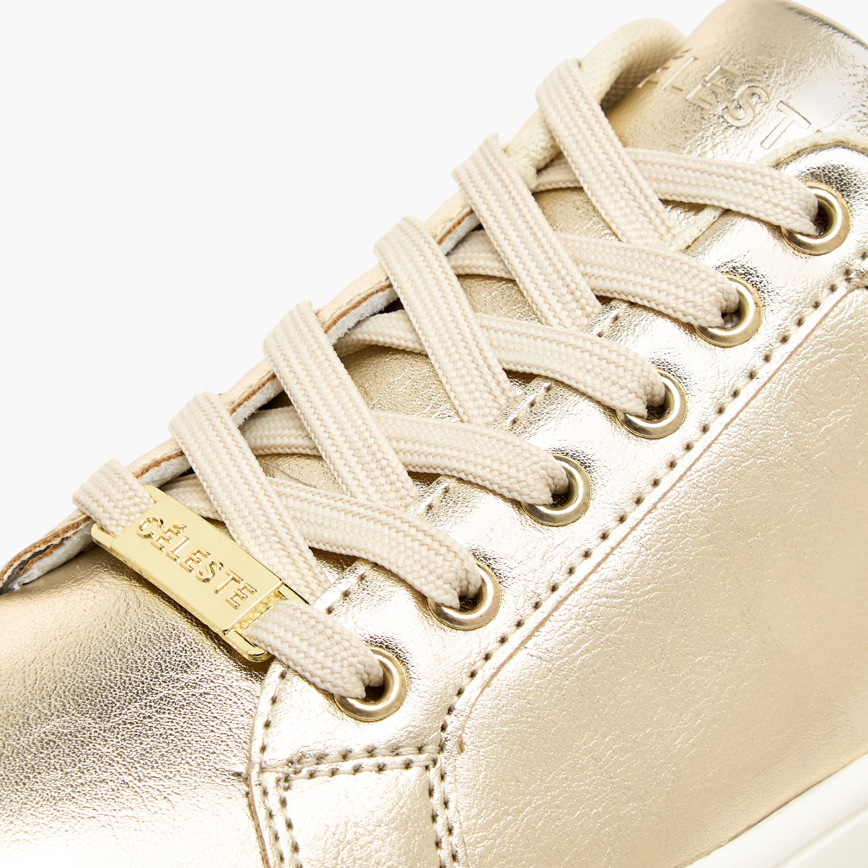 Celeste Women's Metallic Ankle Sneakers with Lace-Up Closure-women-shoes-sneakers-image-5