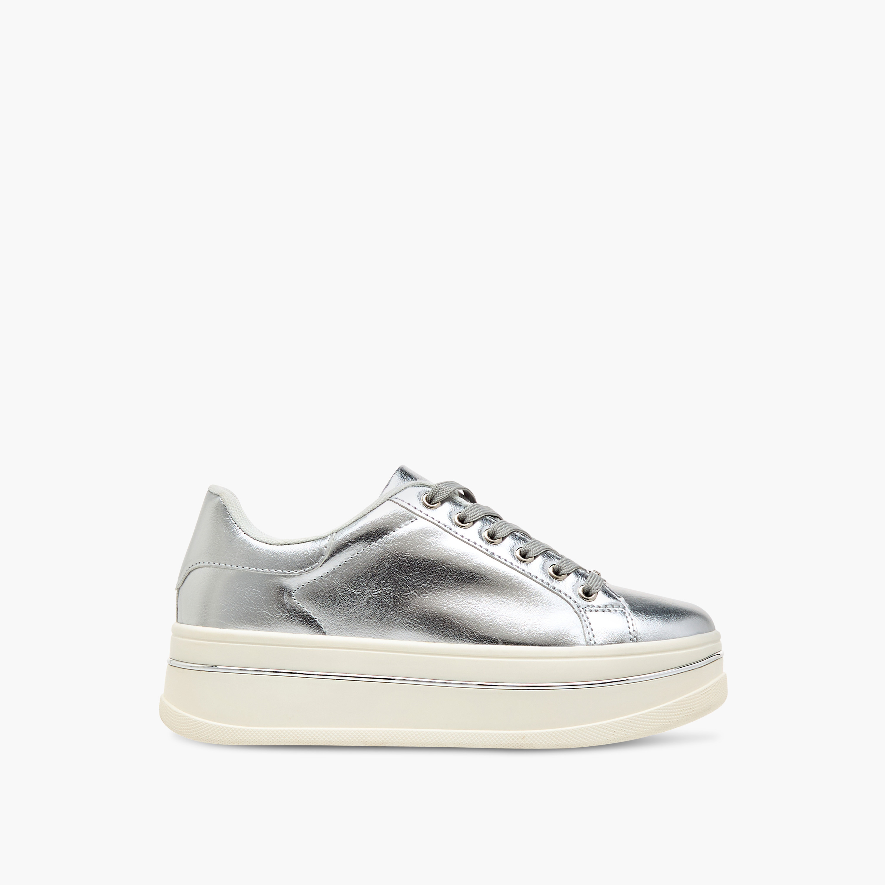 Celeste Women's Metallic Ankle Sneakers with Lace-Up Closure-women-shoes-sneakers-image-3