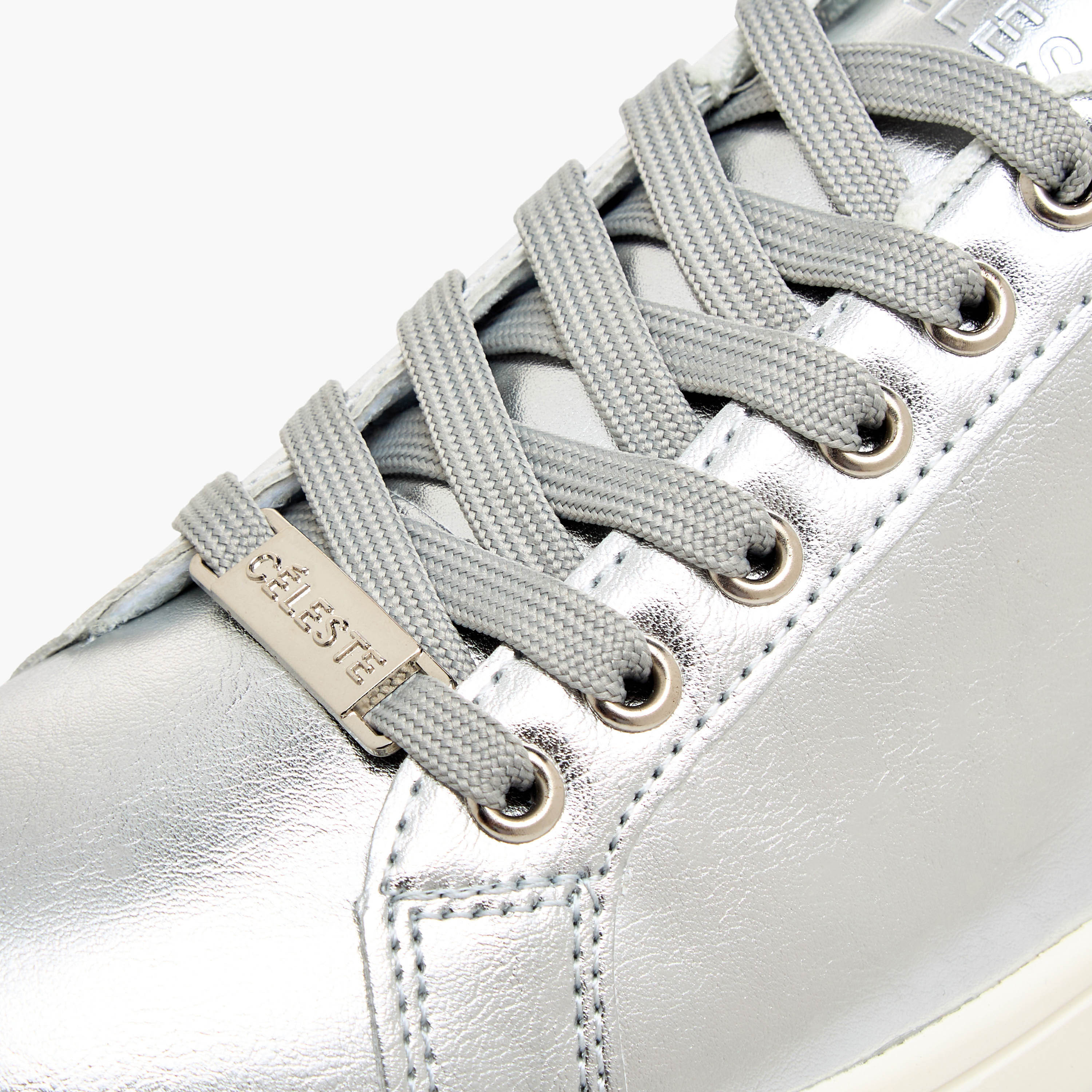 Celeste Women's Metallic Ankle Sneakers with Lace-Up Closure-women-shoes-sneakers-image-5