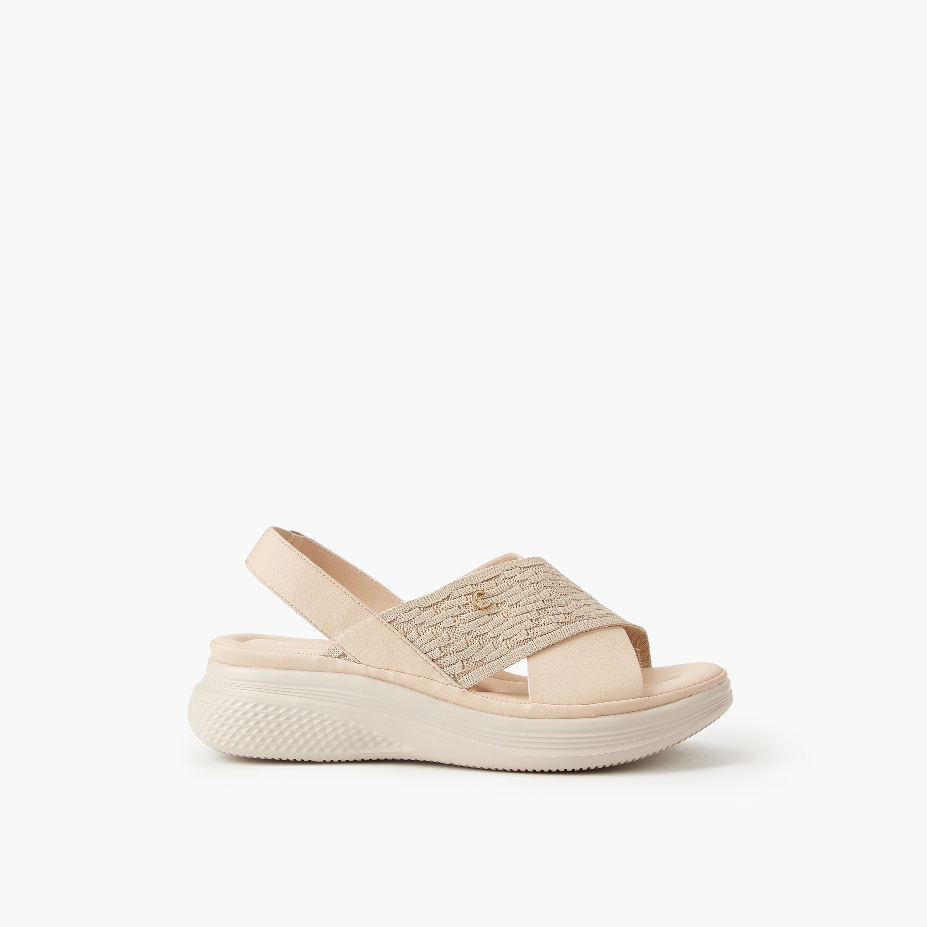 صندل بحزام متقاطع محبوك بارز الملمس للنساء من لو كونفورت-women-shoes-sandals-heeled-image-5