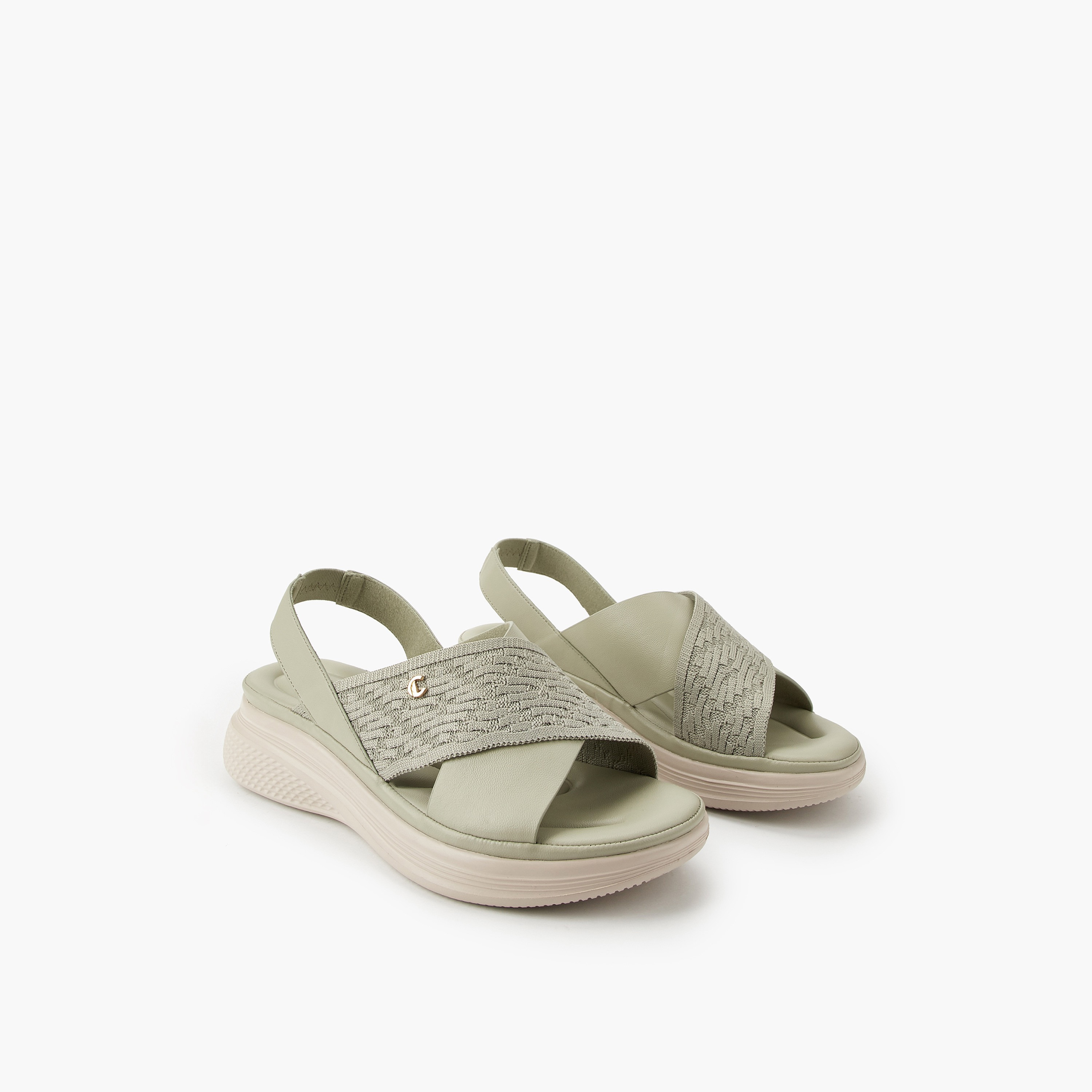 صندل بحزام متقاطع محبوك بارز الملمس للنساء من لو كونفورت-women-shoes-sandals-heeled-image-6