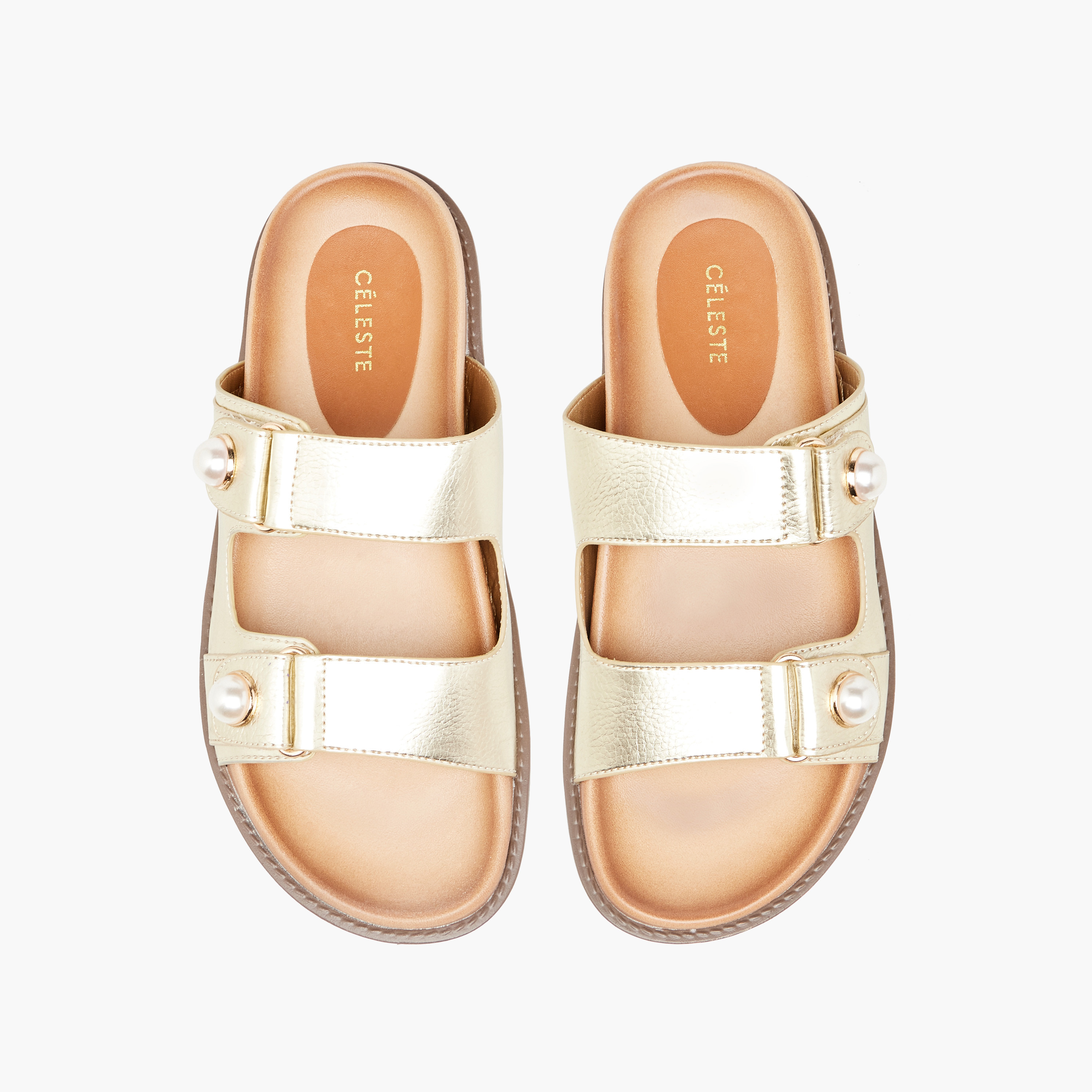 صندل بارز الملمس وسهل الارتداء للنساء من سيليست-women-shoes-flats-sandals-image-1