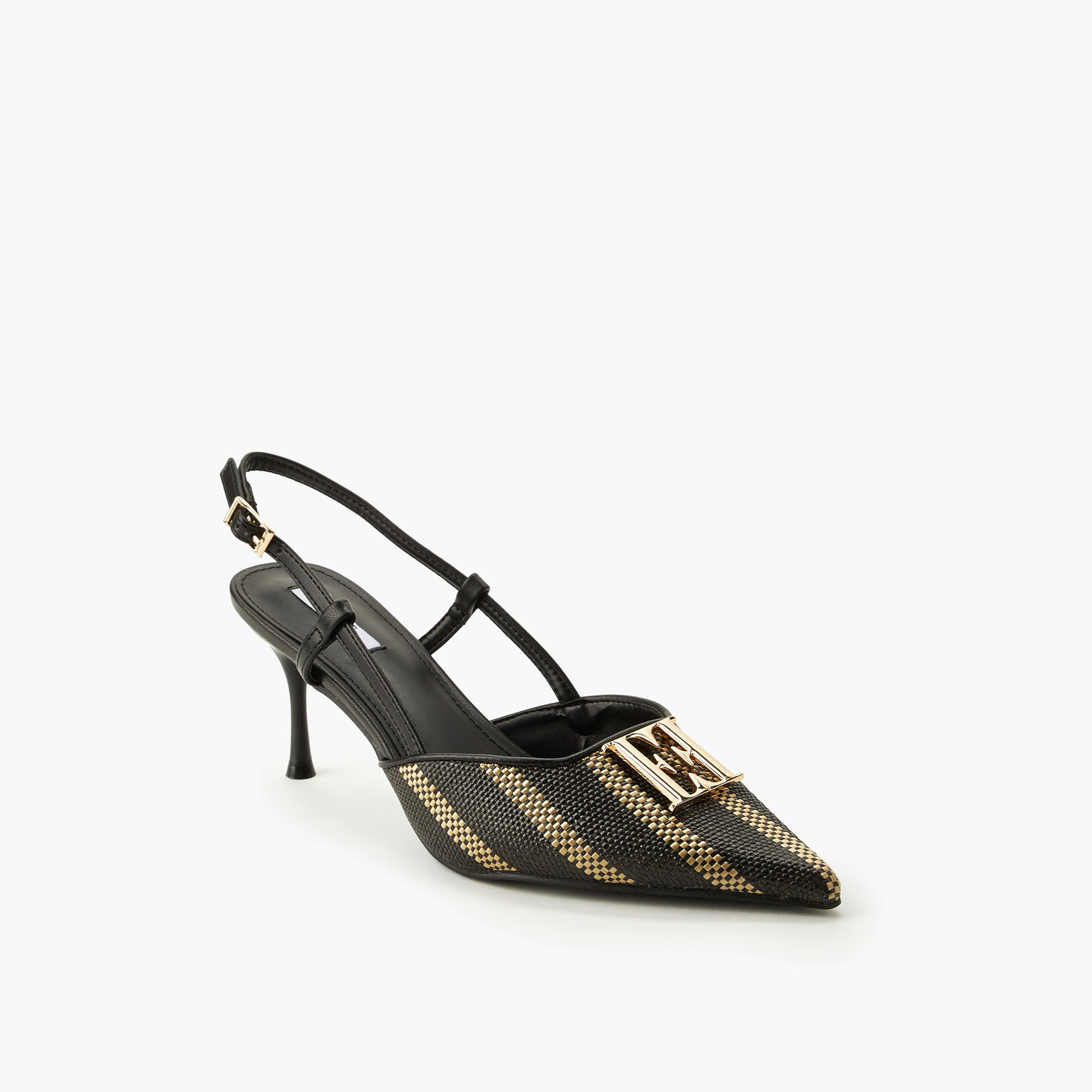 حذاء ميول بكعب ستيليتو بارز الملمس للنساء من إيل-women-shoes-sandals-heeled-image-2