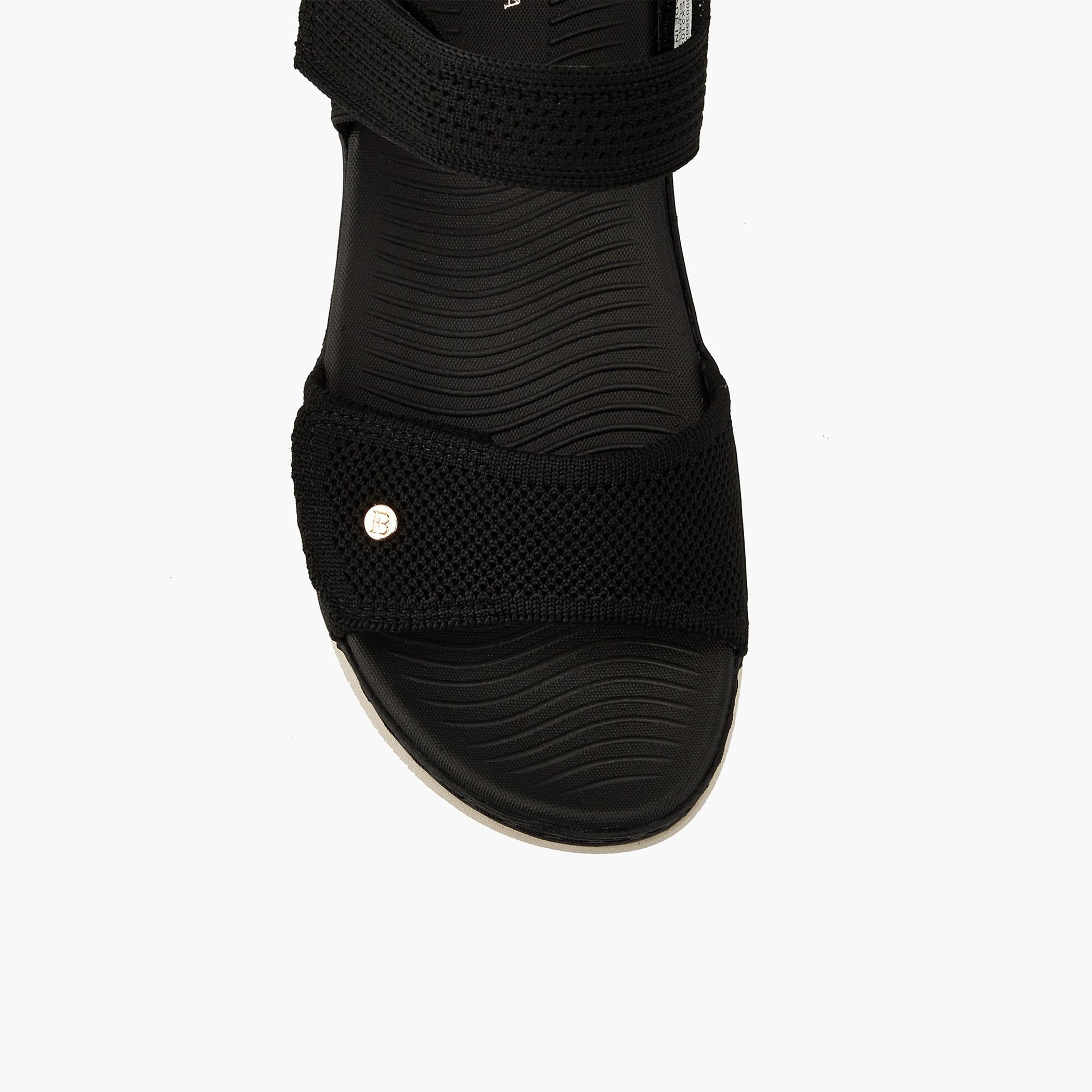 Flora Bella Textured Open Toe Sandals with Hook and Loop Closure-women-shoes-flats-sandals-image-4