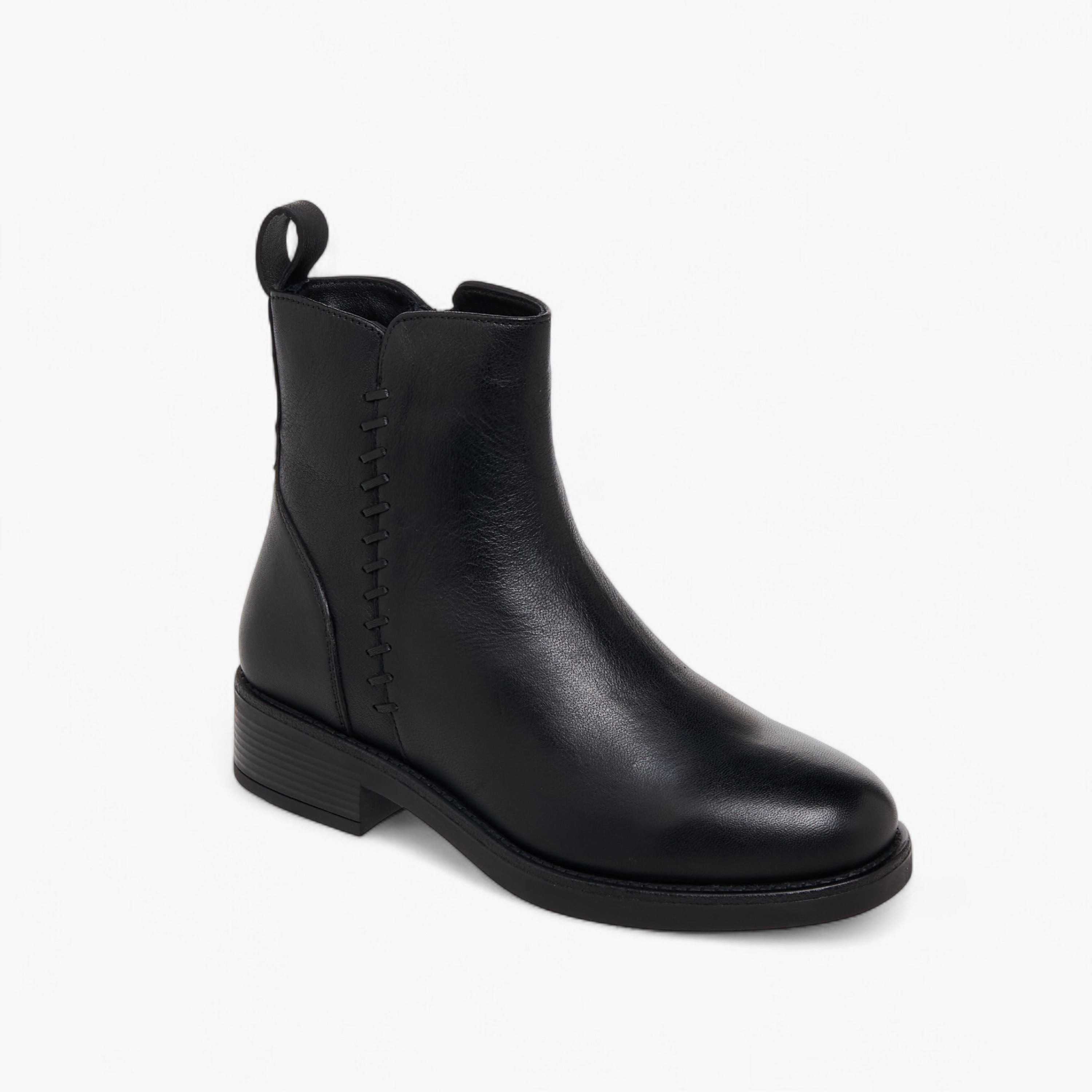 Paprika Women Leather Ankle Boots with Block Heel-women-shoes-boots-image-2